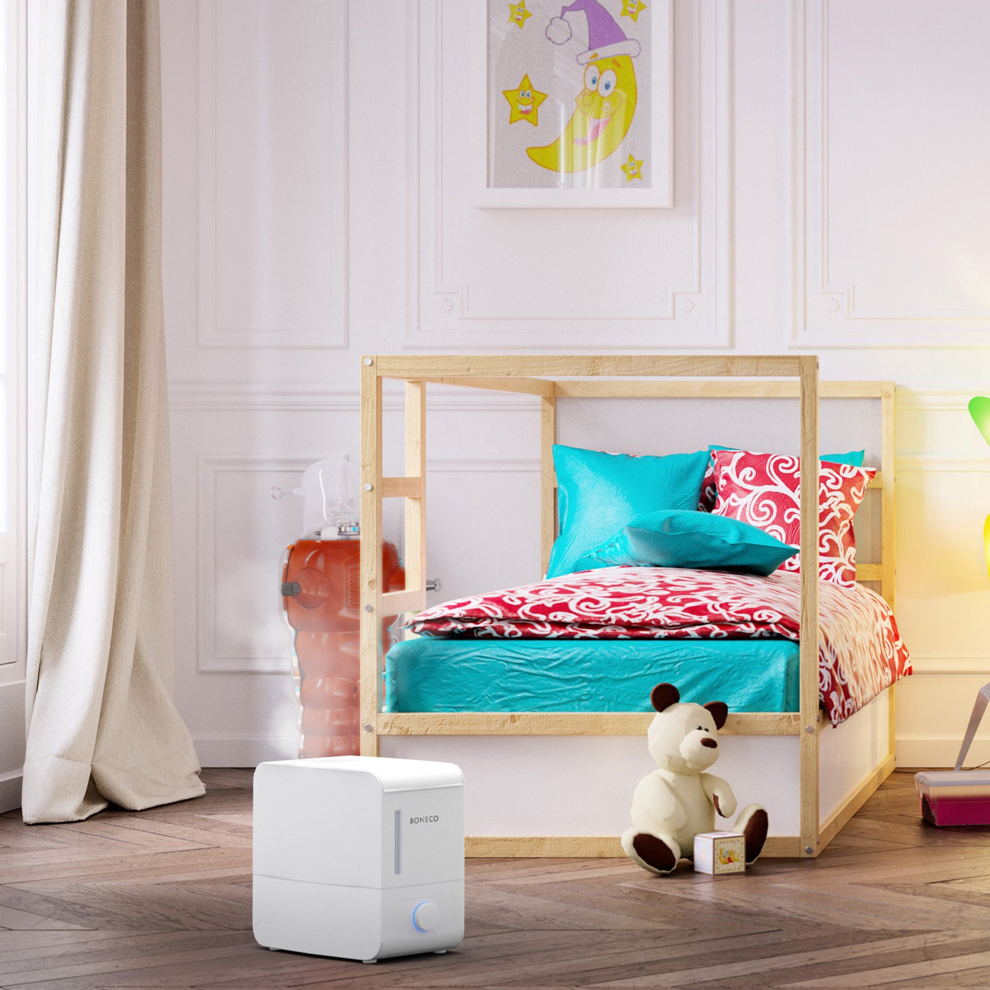 BONECO S200 Large Room Steam Humidifier with Hand Warm Mist and Analog Display