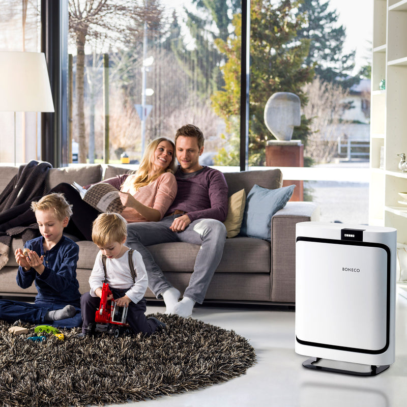 BONECO P400 Whisper Quiet Air Purifier with HEPA Filter and Digital Display