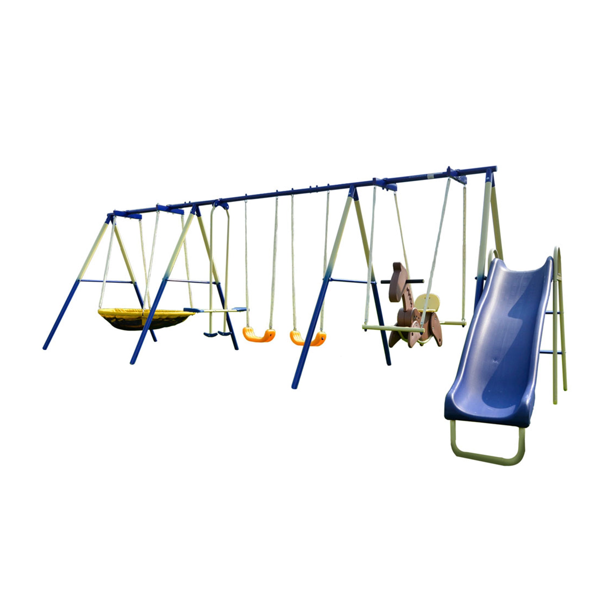 Sportspower Super 8 Medium to Large Backyard Fun Heavy Duty Metal Swing Set - VMInnovations