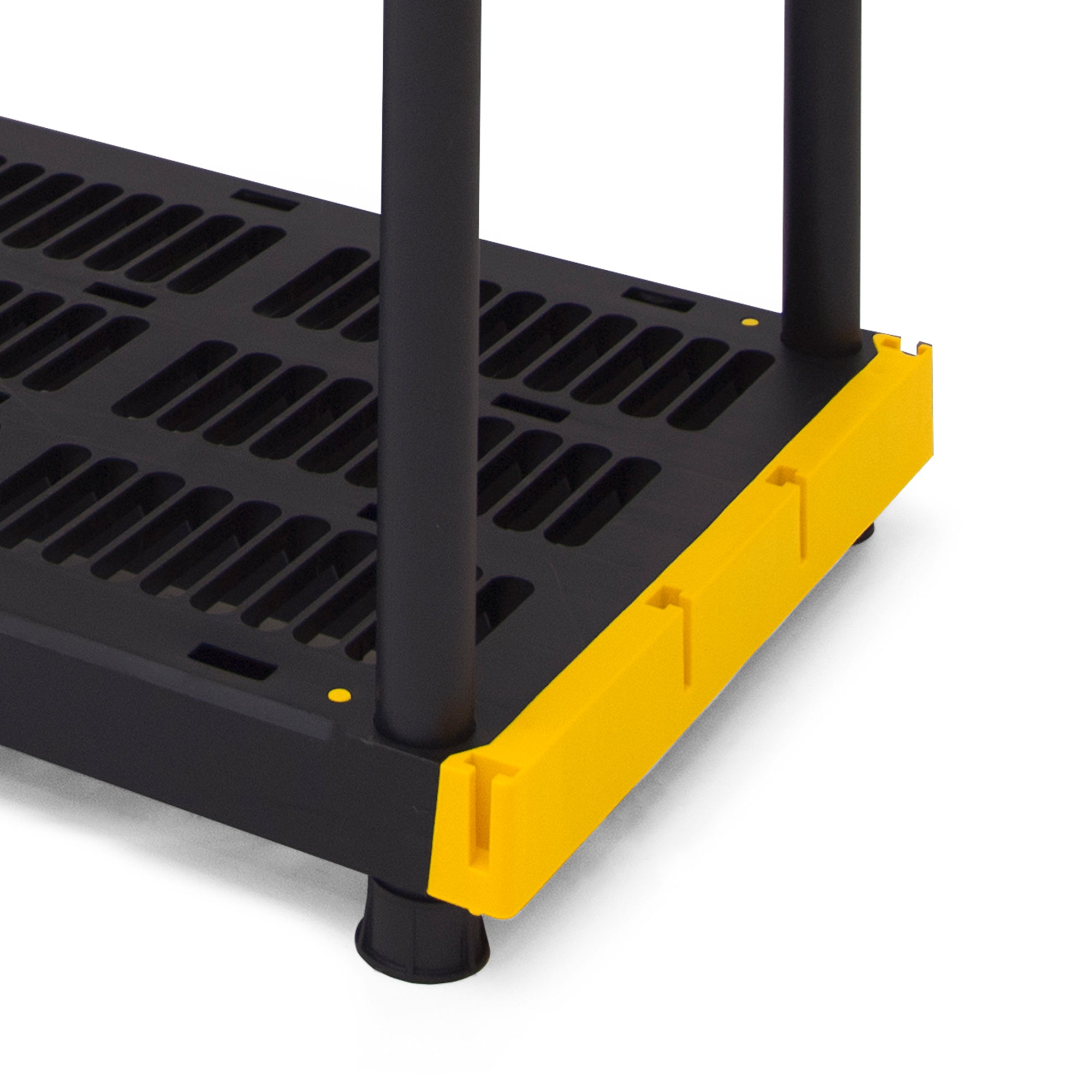 TOUGH BOX Heavy Duty 4 Tier Ventilated Shelving Storage Unit, Black and Yellow