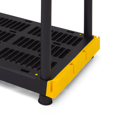 TOUGH BOX Heavy Duty 4 Tier Ventilated Shelving Storage Unit, Black and Yellow
