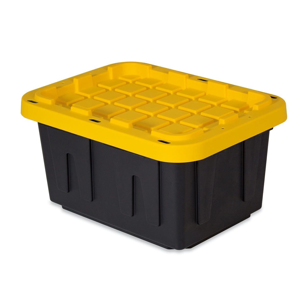 TOUGH BOX 5 Gal Plastic Storage Totes w/ Snap Fit Lids, Black & Yellow (6 Pack)