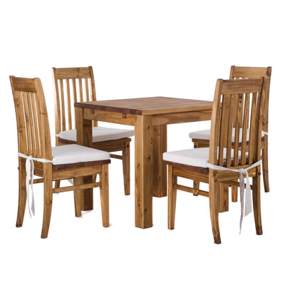 Solid Brazilian Pine Wood Dining Table, 47 X 30 Inches, Brazil Finish (Used)