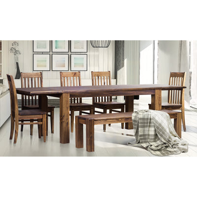 TableChamp Solid Brazilian Pinewood Dining Table Chairs, Set of 2, Oak Antique