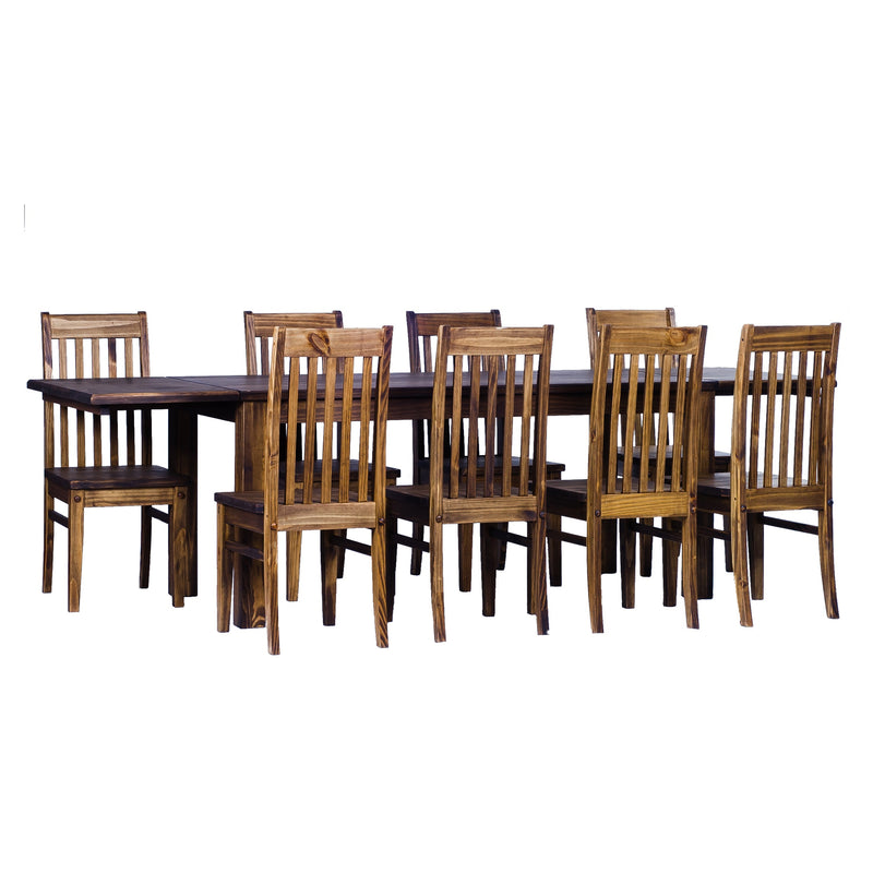 TableChamp Solid Brazilian Pinewood Dining Table Chairs, Set of 2, Oak Antique
