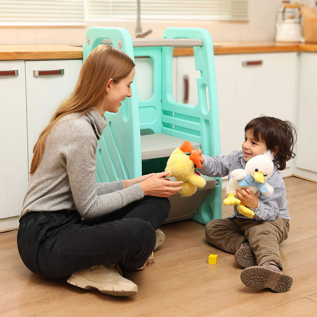 SDADI PLT01GN Children's Plastic Learning Stool with 3 Adjustable Heights, Green - VMInnovations