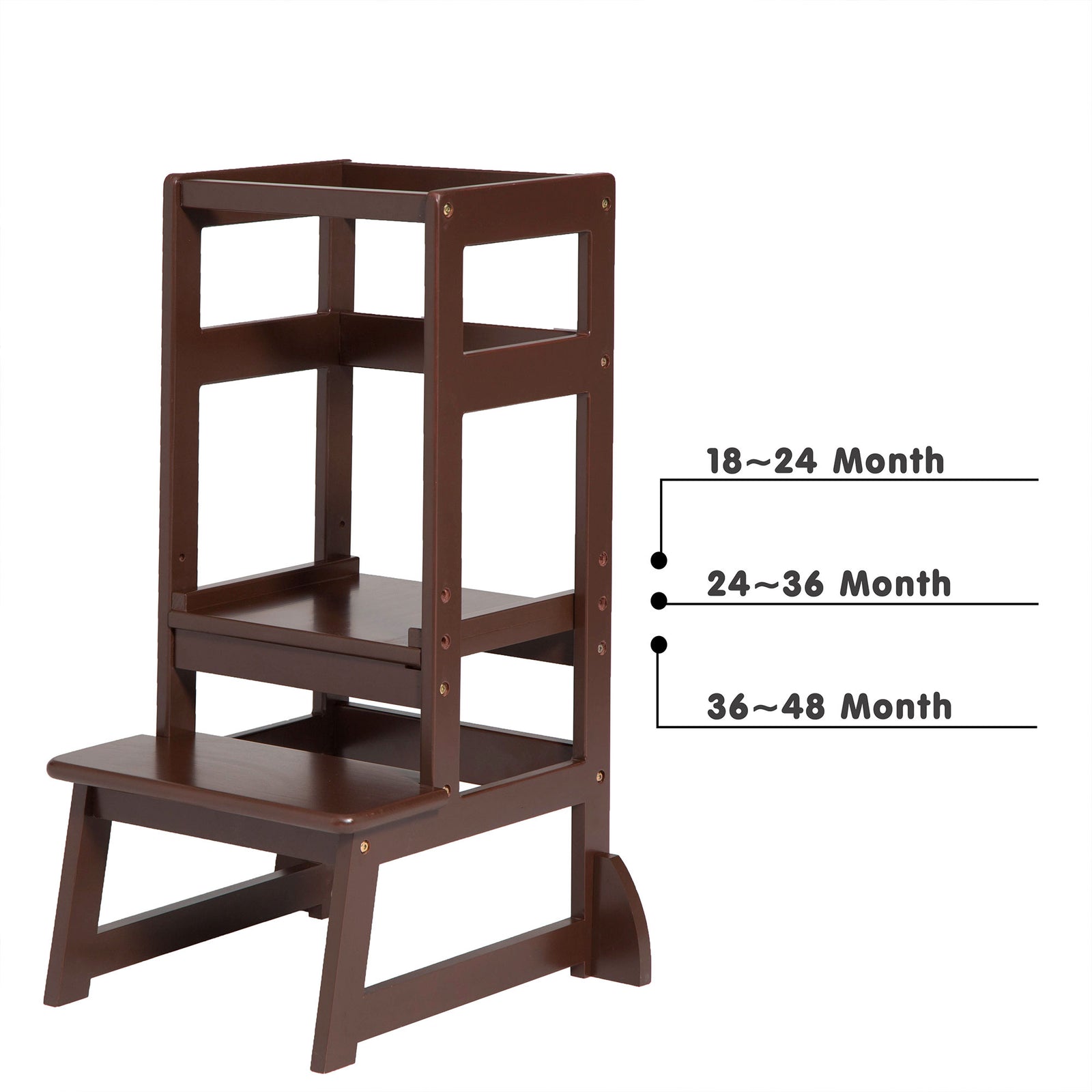 SDADI LT05E Mother's Helper Adjustable Height Kids Kitchen Step Stool, Espresso - VMInnovations