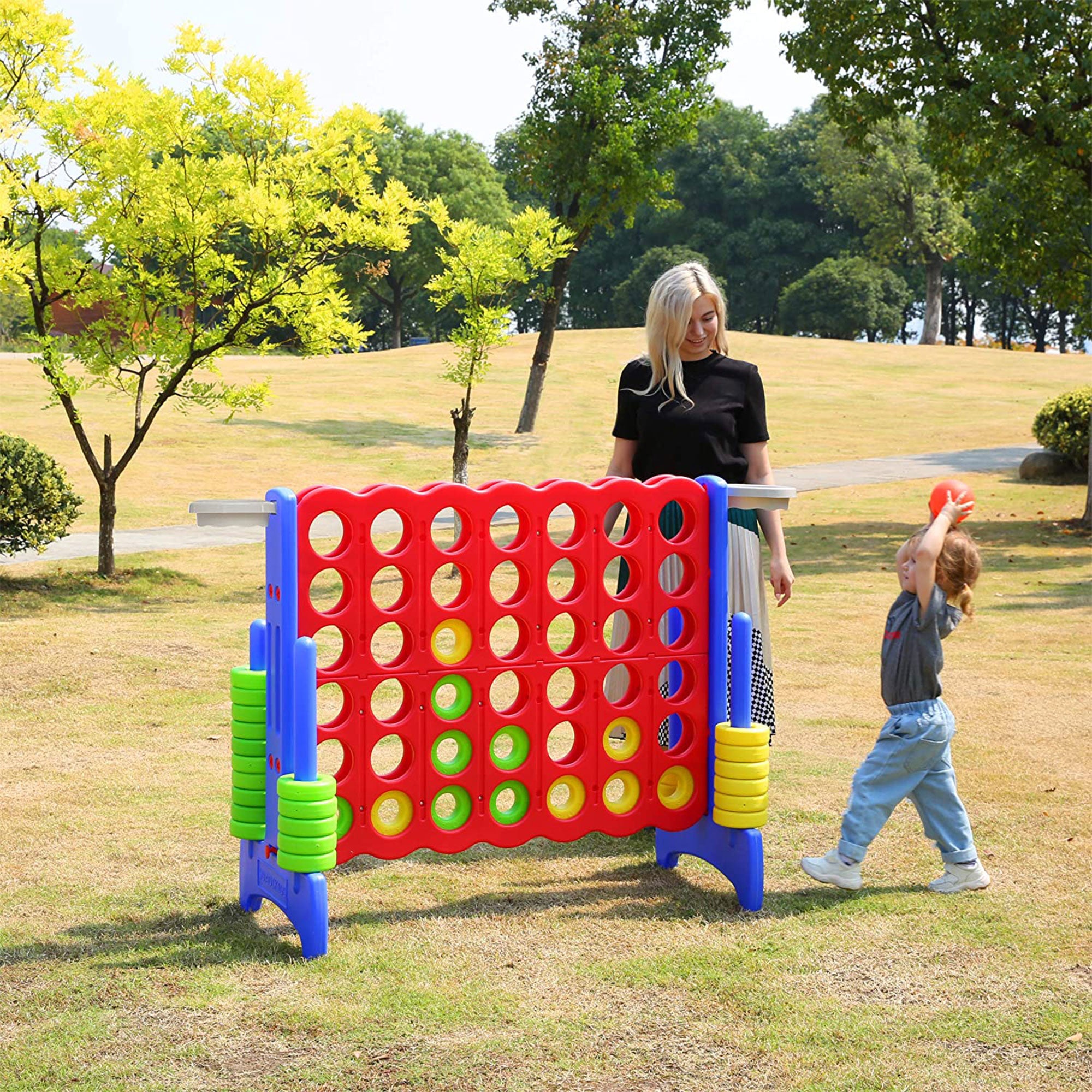 SDADI Giant 64" 4-In-A-Row Game & Basketball Game for Kids, Blue & Red(Open Box) - VMInnovations
