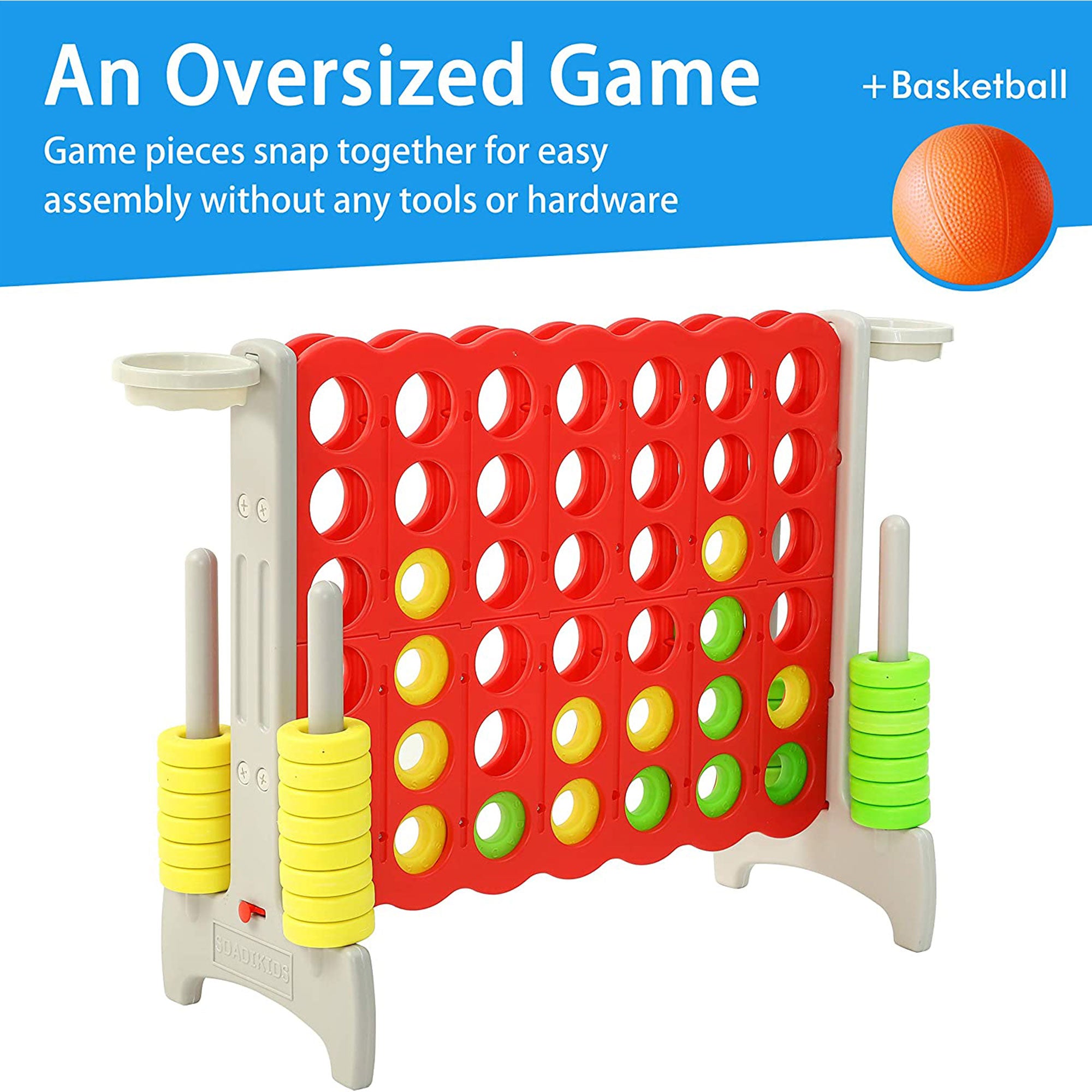 SDADI Giant 64 Inch 4-In-A-Row Game and Basketball Game for Kids (For Parts) - VMInnovations