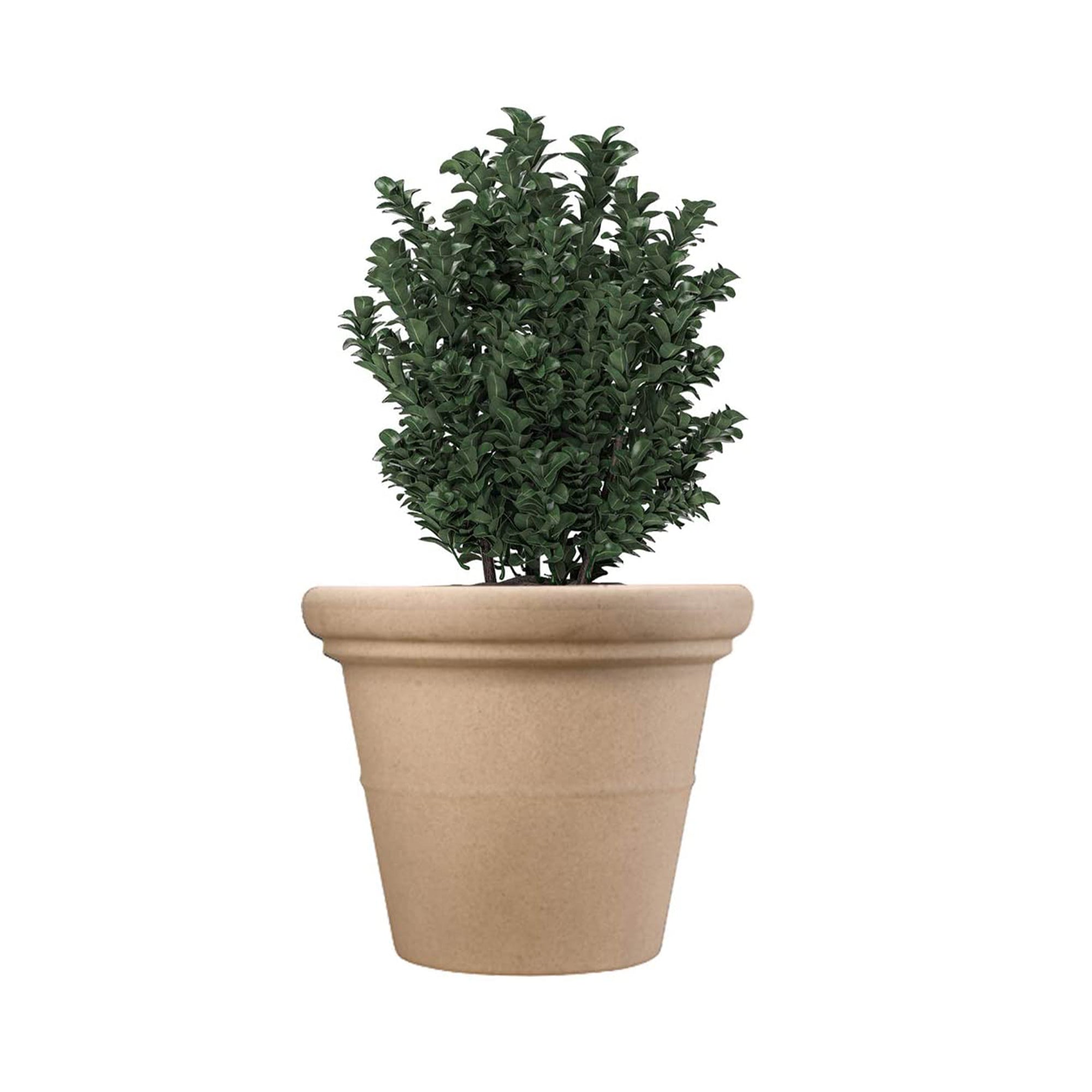 HC Companies 17" Terrazzo Round Plastic Planter Pot w/ Heavy Rim, Sandstone Tan