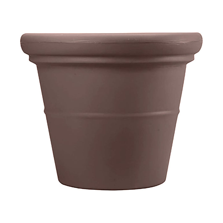 HC Companies 17 Inch Terrazzo Round House Planter Pot with Heavy Rim, Chocolate - VMInnovations