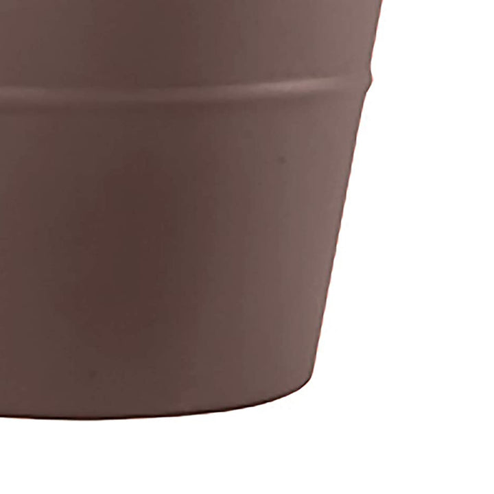HC Companies 17 Inch Terrazzo Round House Planter Pot with Heavy Rim, Chocolate - VMInnovations
