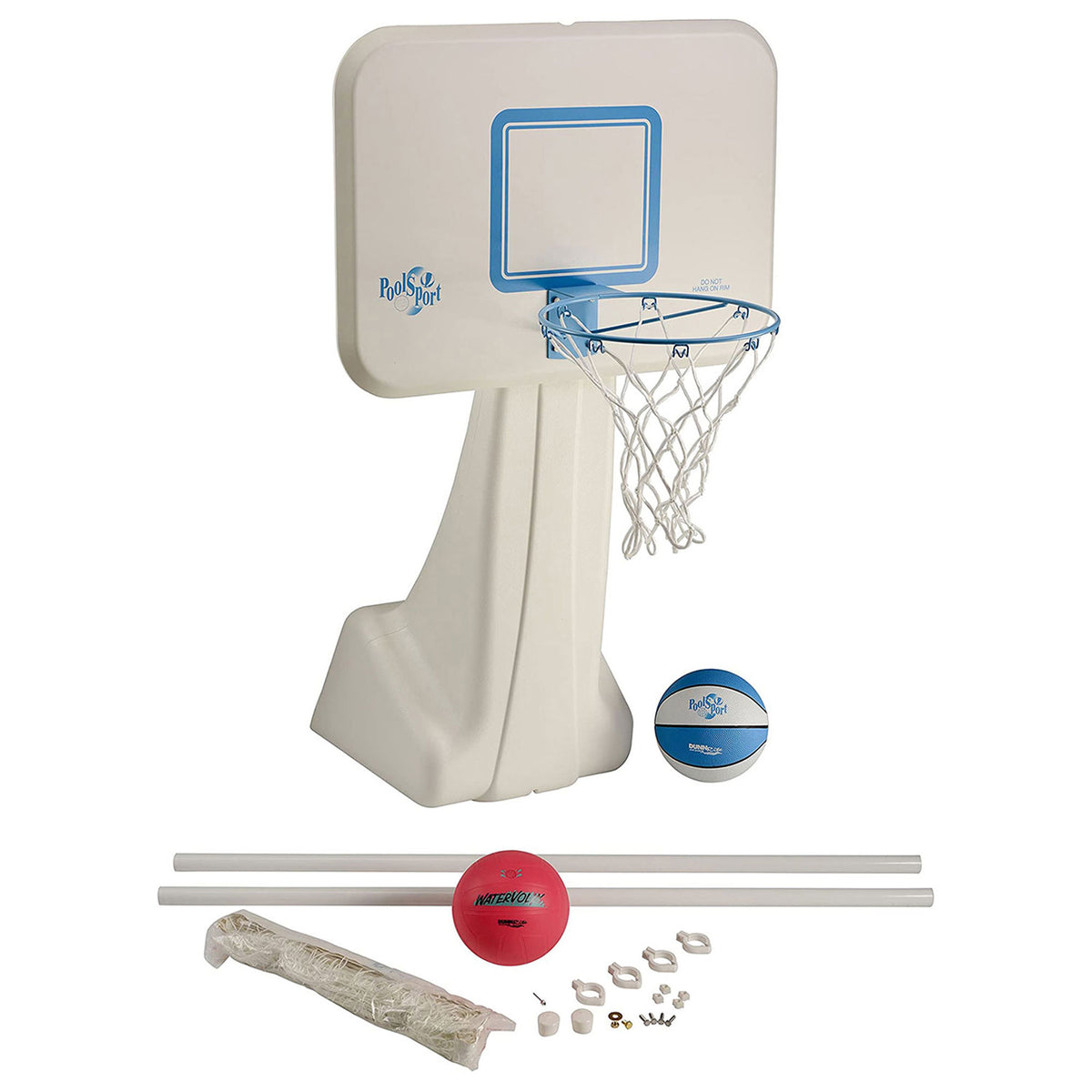 Dunn-Rite Poolside Basketball Hoop w/ ProVolly Regulation Volleyball Set & Ball