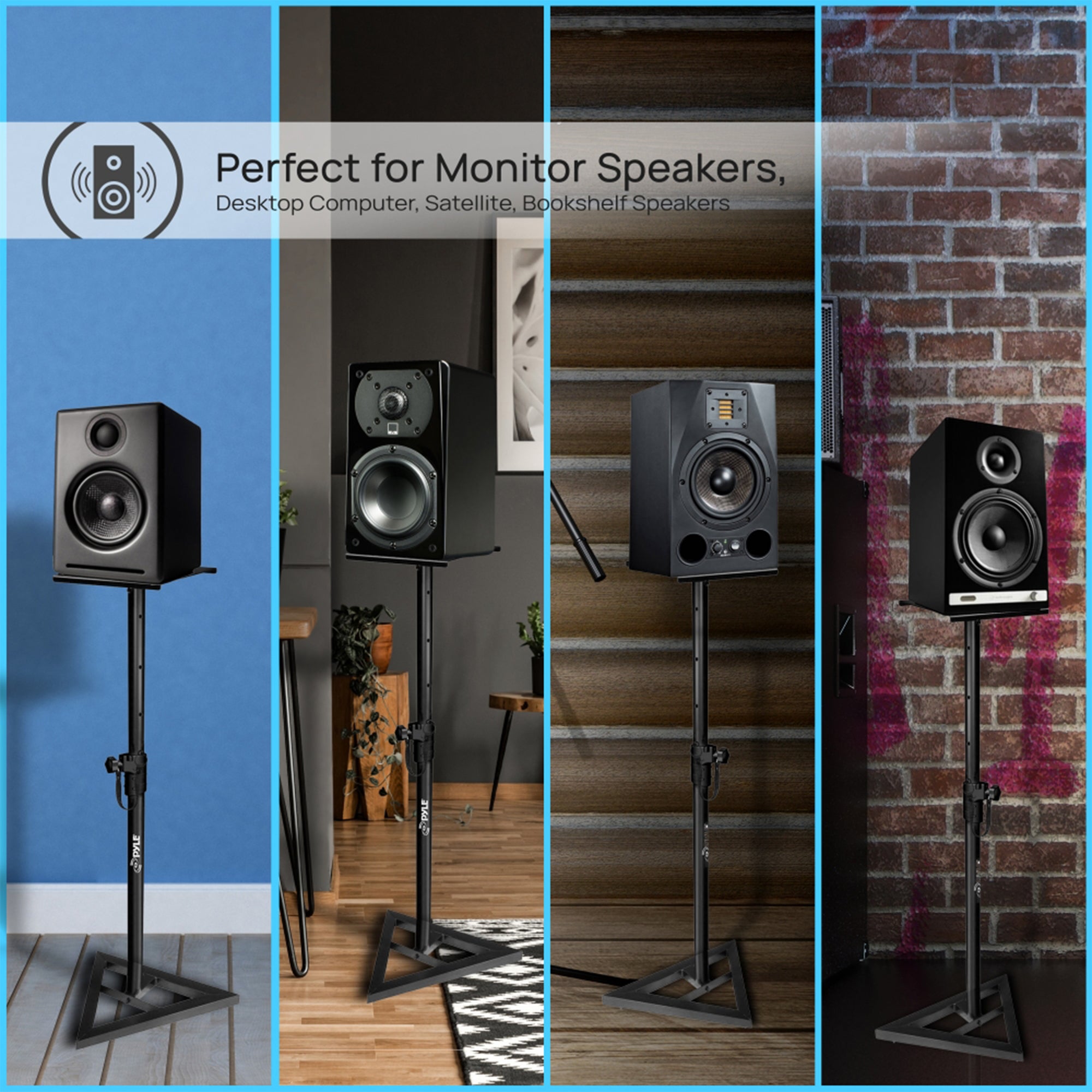 PylePro Telescoping Heavy Duty Studio Monitor Speaker Stands Pair (Used) - VMInnovations