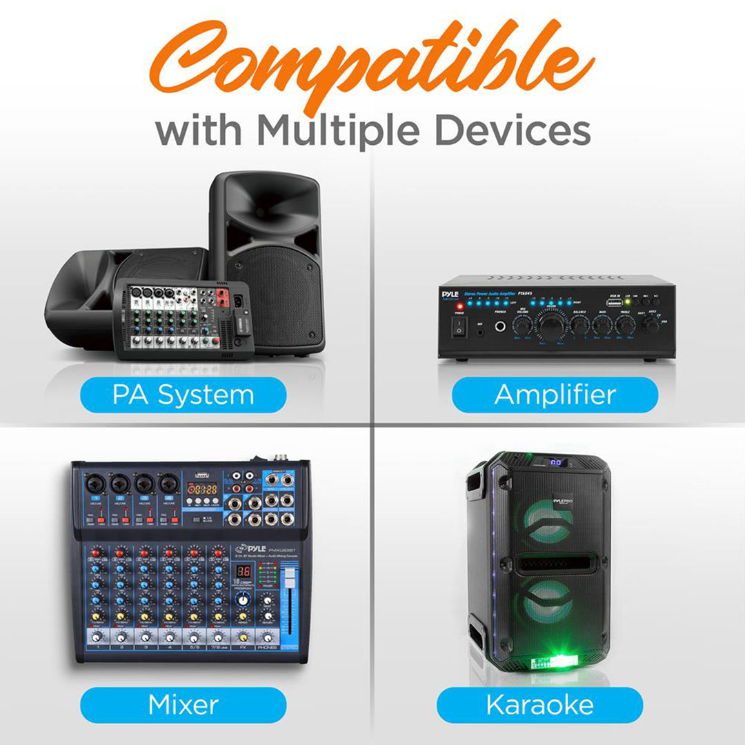 Pyle Fixed Frequency Wireless Handheld Karaoke Microphones with 2 Handheld Mics - VMInnovations