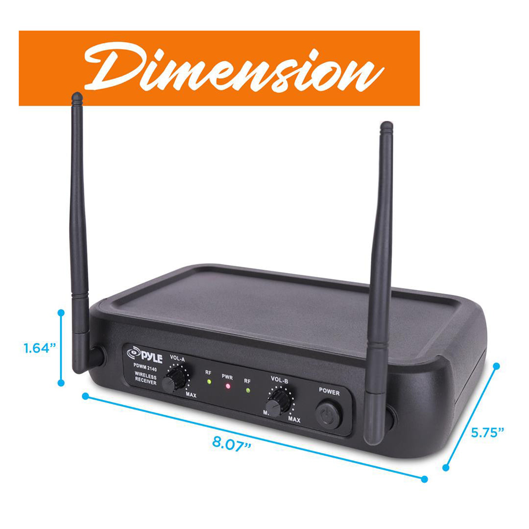 Pyle Fixed Frequency Wireless Handheld Karaoke Microphones with 2 Handheld Mics - VMInnovations