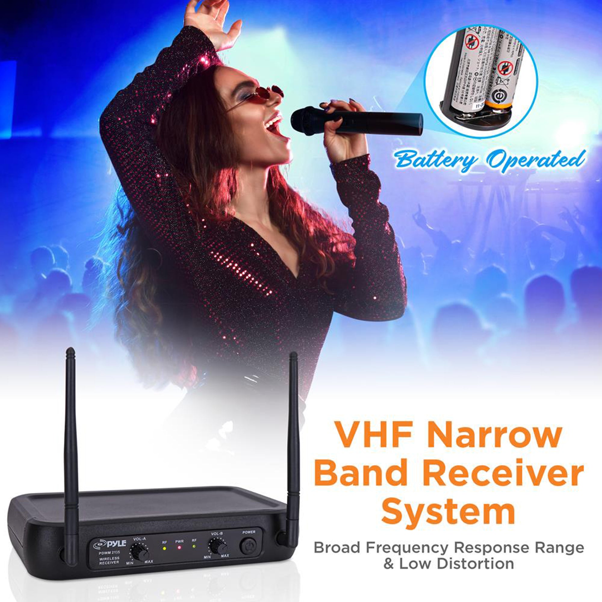 Fixed Frequency Wireless Handheld Karaoke Microphones w/ 2 Handheld Mics (Used) - VMInnovations