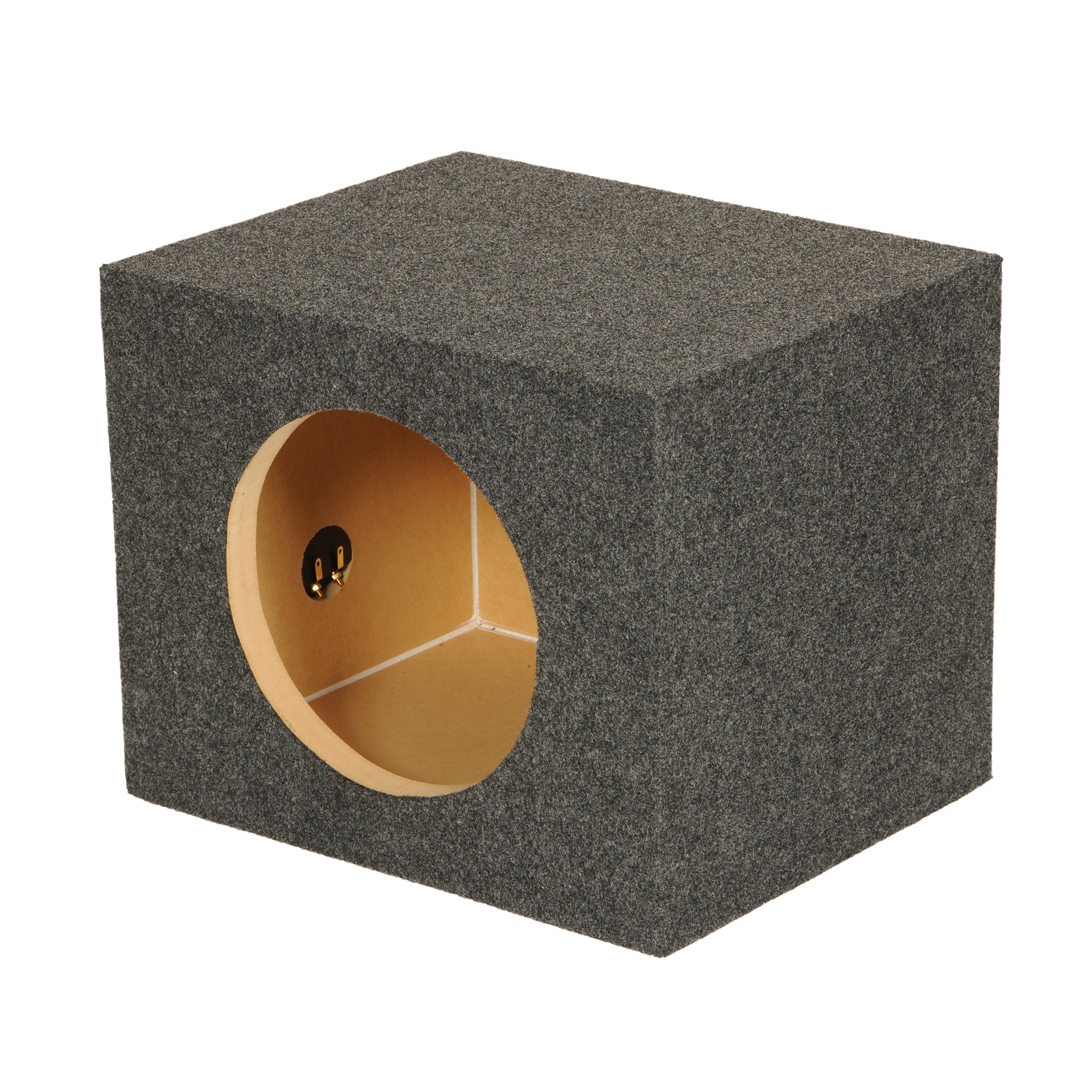 QPower 10" Heavy-Duty Single Sealed Vehicle Subwoofer Enclosure Woofer Box, Gray