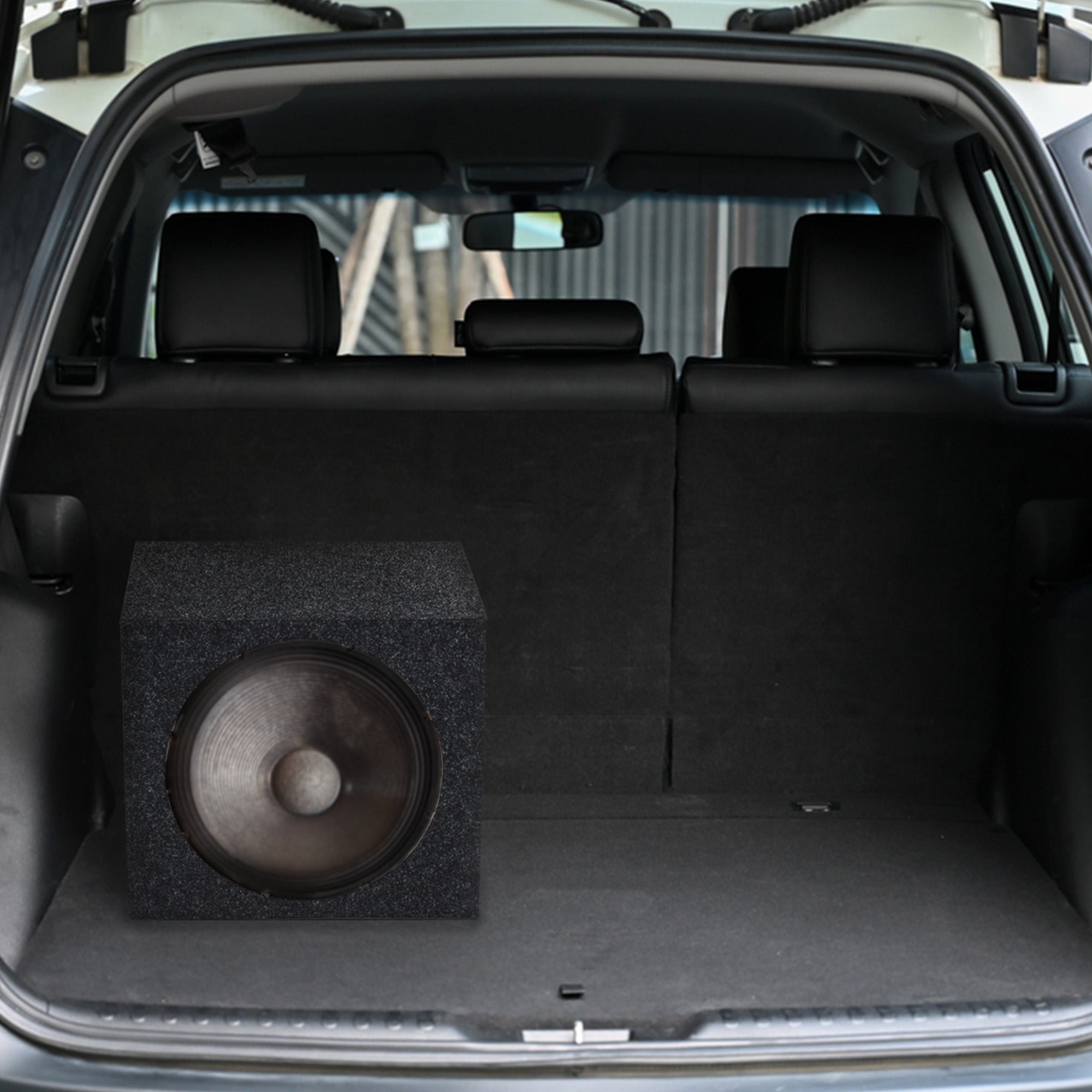 QPower 12" Heavy-Duty Single Sealed Vehicle Subwoofer Enclosure Woofer Box, Gray - VMInnovations