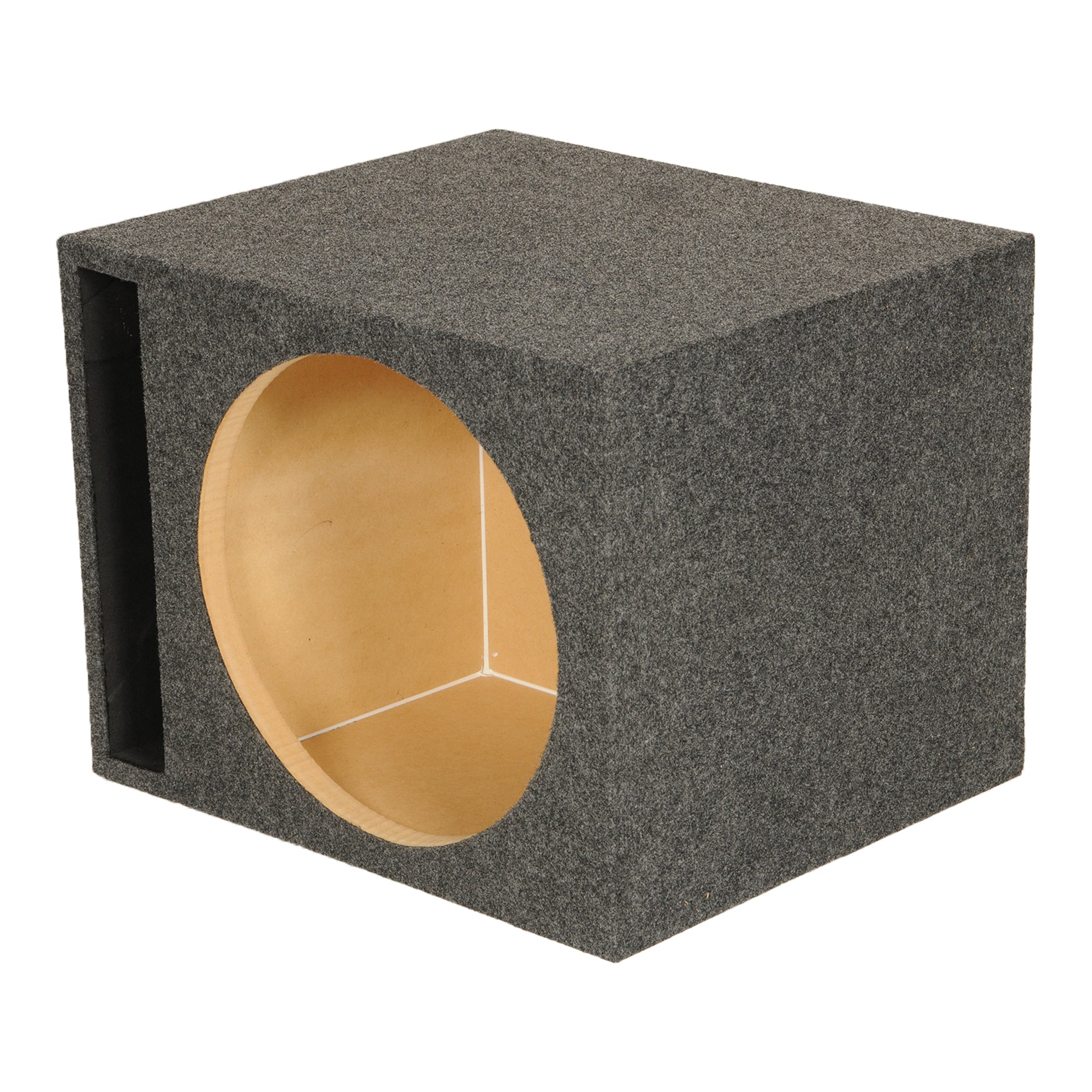 QPower 15" Heavy-Duty Vented Subwoofer Enclosure Woofer Box, Gray (Open Box) - VMInnovations