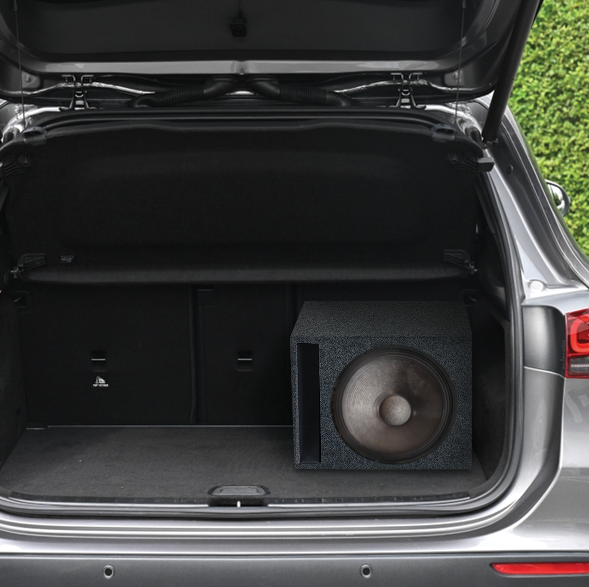 QPower 15" Heavy-Duty Vented Subwoofer Enclosure Woofer Box, Gray (Open Box) - VMInnovations