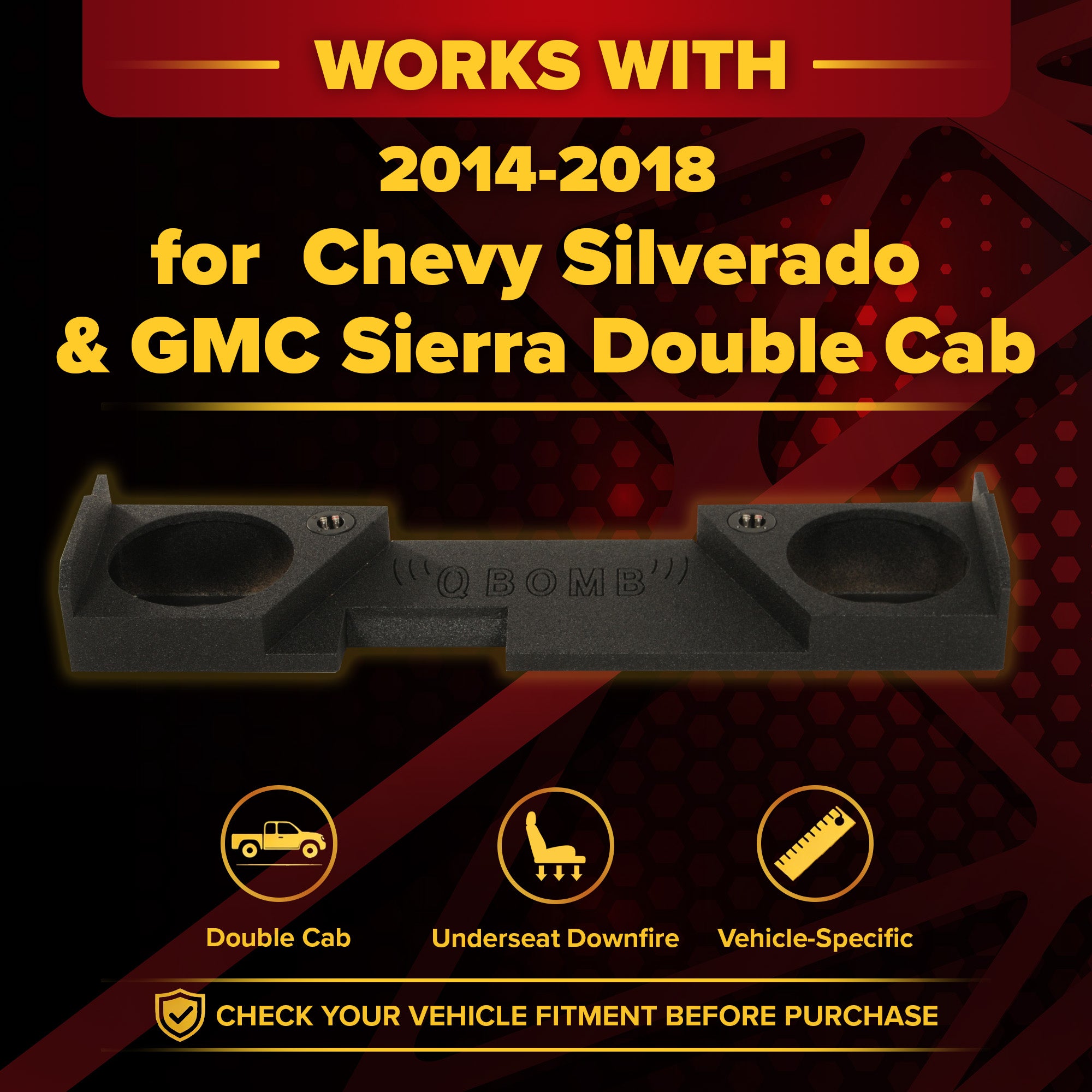 QPower 2014 DCAB Underseat Downfire Dual 10 In Sealed Subwoofer Cabinet (Used) - VMInnovations