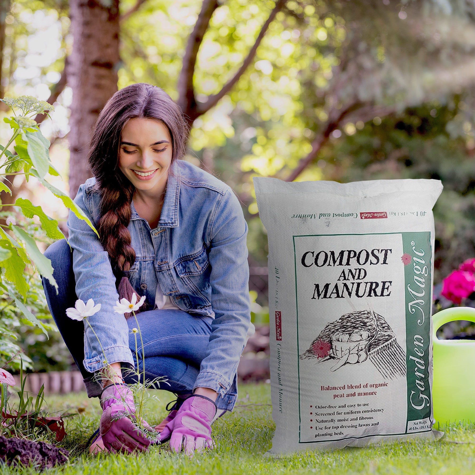 Michigan Peat 5240 Lawn Garden Compost and Manure Blend, 40 Pound Bag (2 Pack) - VMInnovations