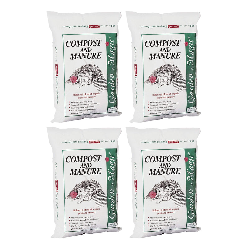 Michigan Peat 5240 Lawn Garden Compost and Manure Blend, 40 Pound Bag (4 Pack)