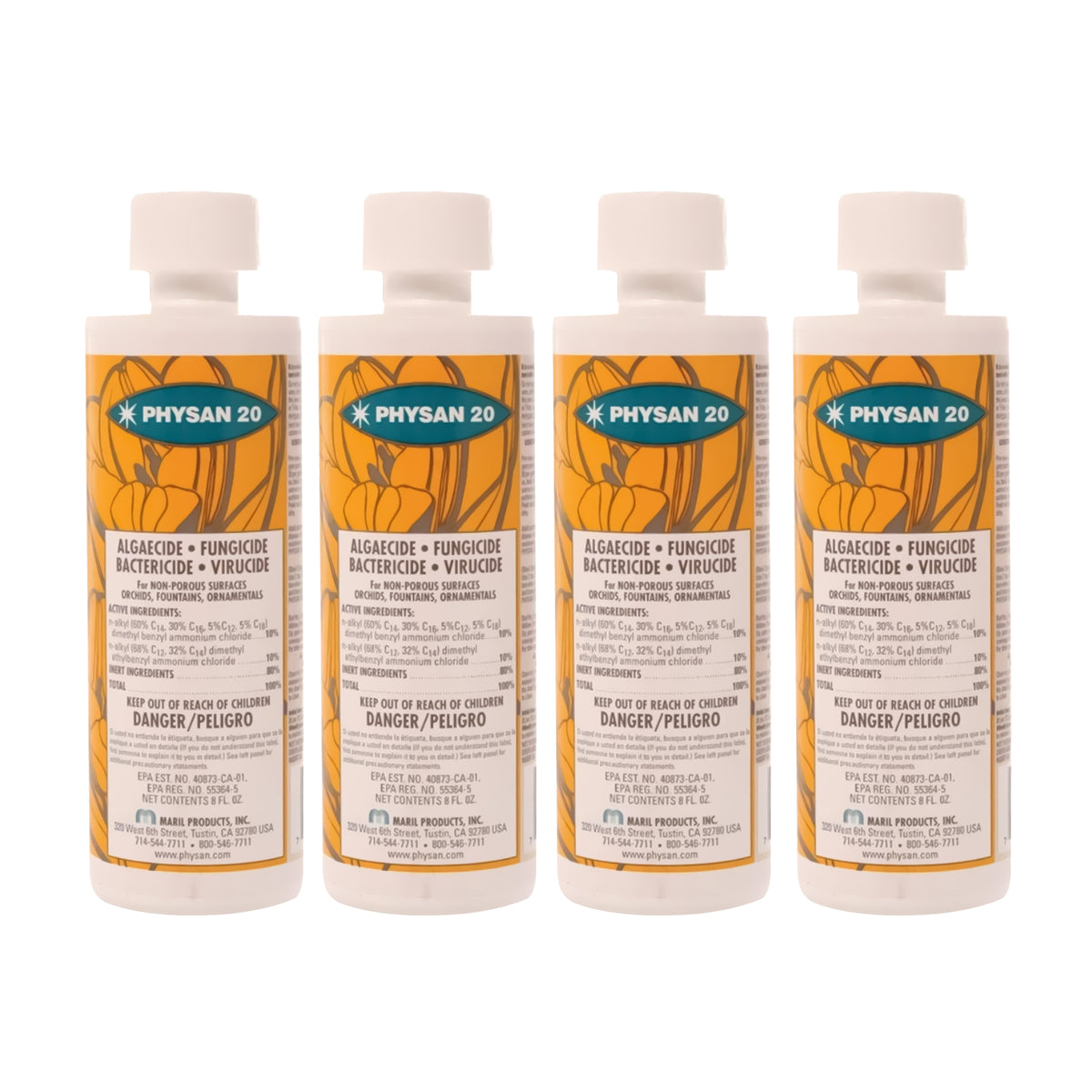 Hydrofarm Physan 20 Disinfectant Fungicide Virucide Algaecide, 16 Oz (4 Pack)