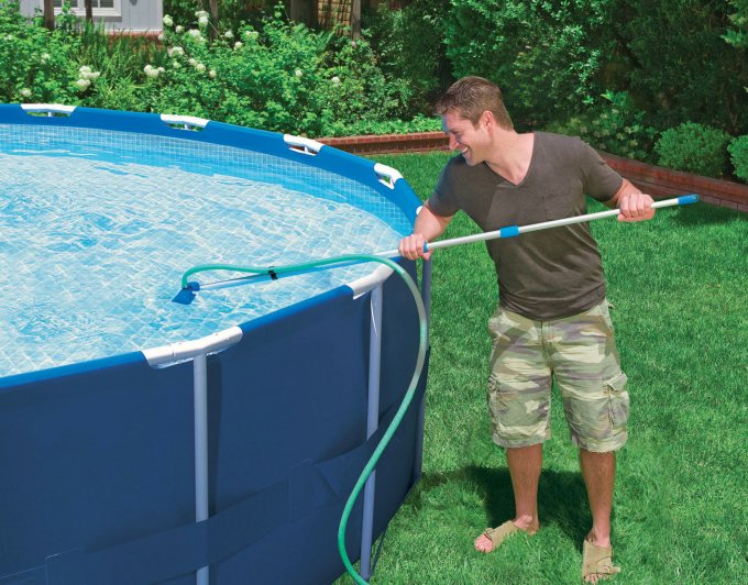 Intex 12' x 2.5' Pool + Pool Cover + Cleaning Kit + Pool Perfect Plus PHOSfree
