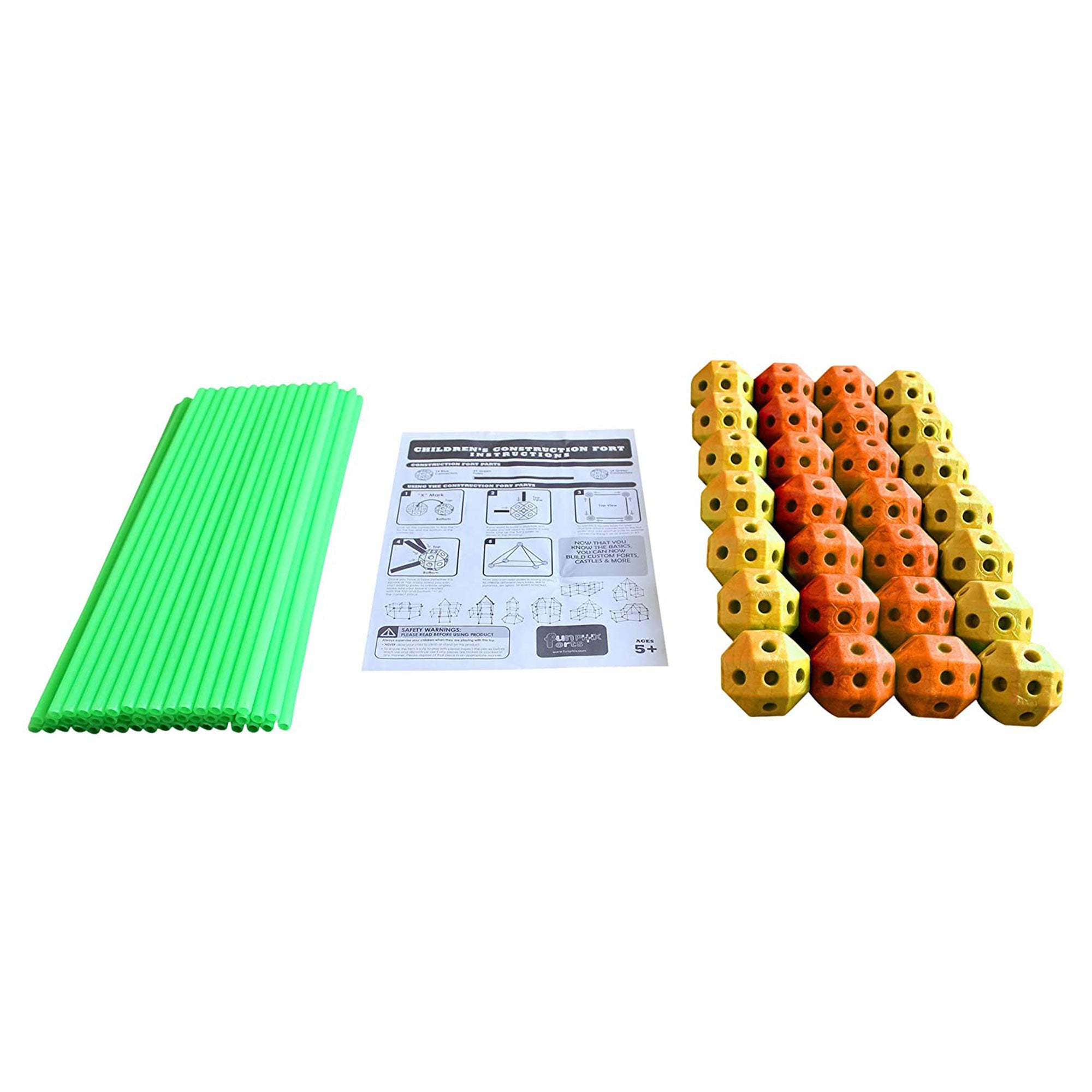 Funphix Glow in the Dark Poles & Yellow/Orange Balls Play Kit, 77pcs(Open Box) - VMInnovations