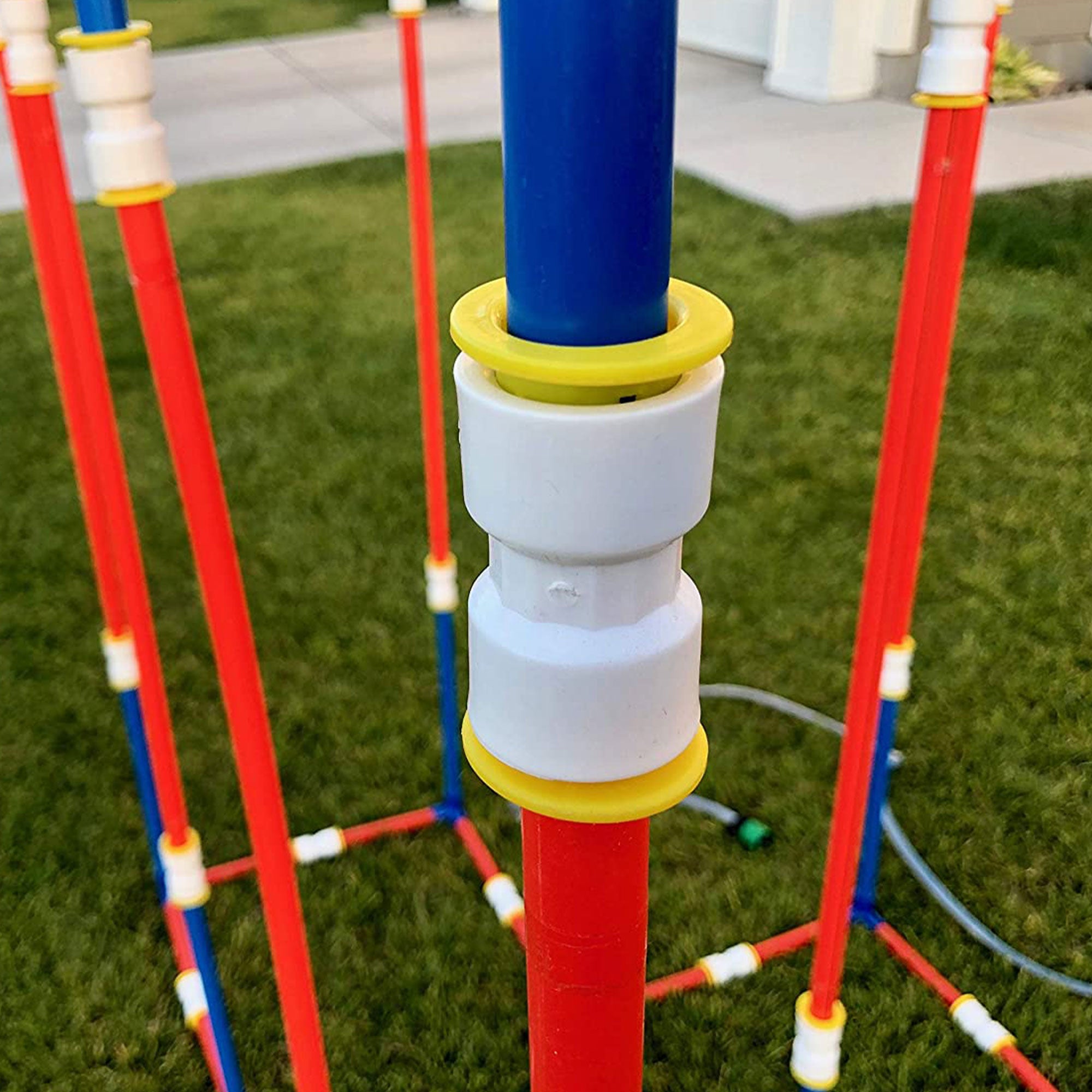 Funphix Medium Outdoors Sprinkles Set with Poles and Hose Fort Kit, Multicolor - VMInnovations