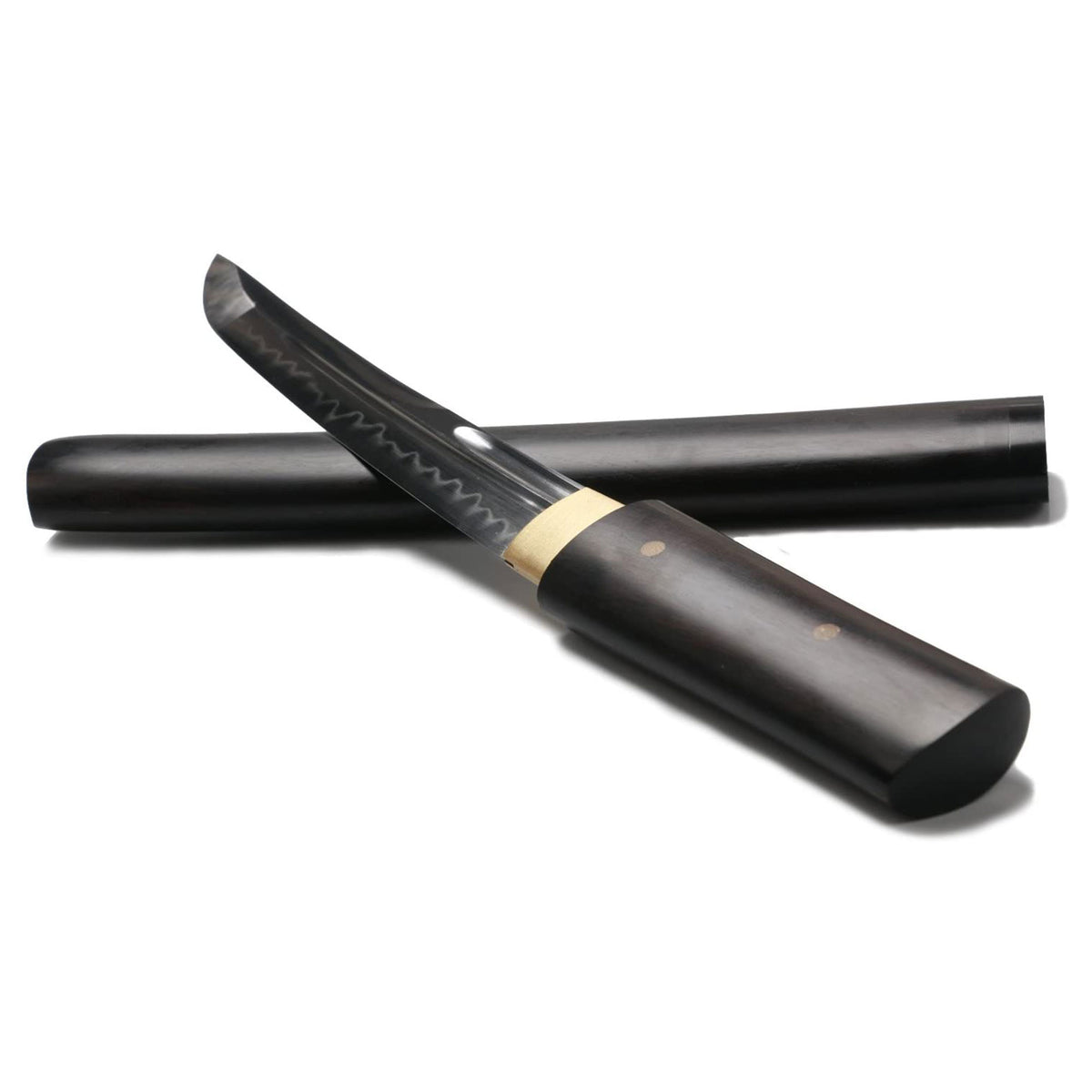 Siwode Short Sharp Handmade Katana with Ebony Sheathe and Bamboo Nails, 15 Inch - VMInnovations