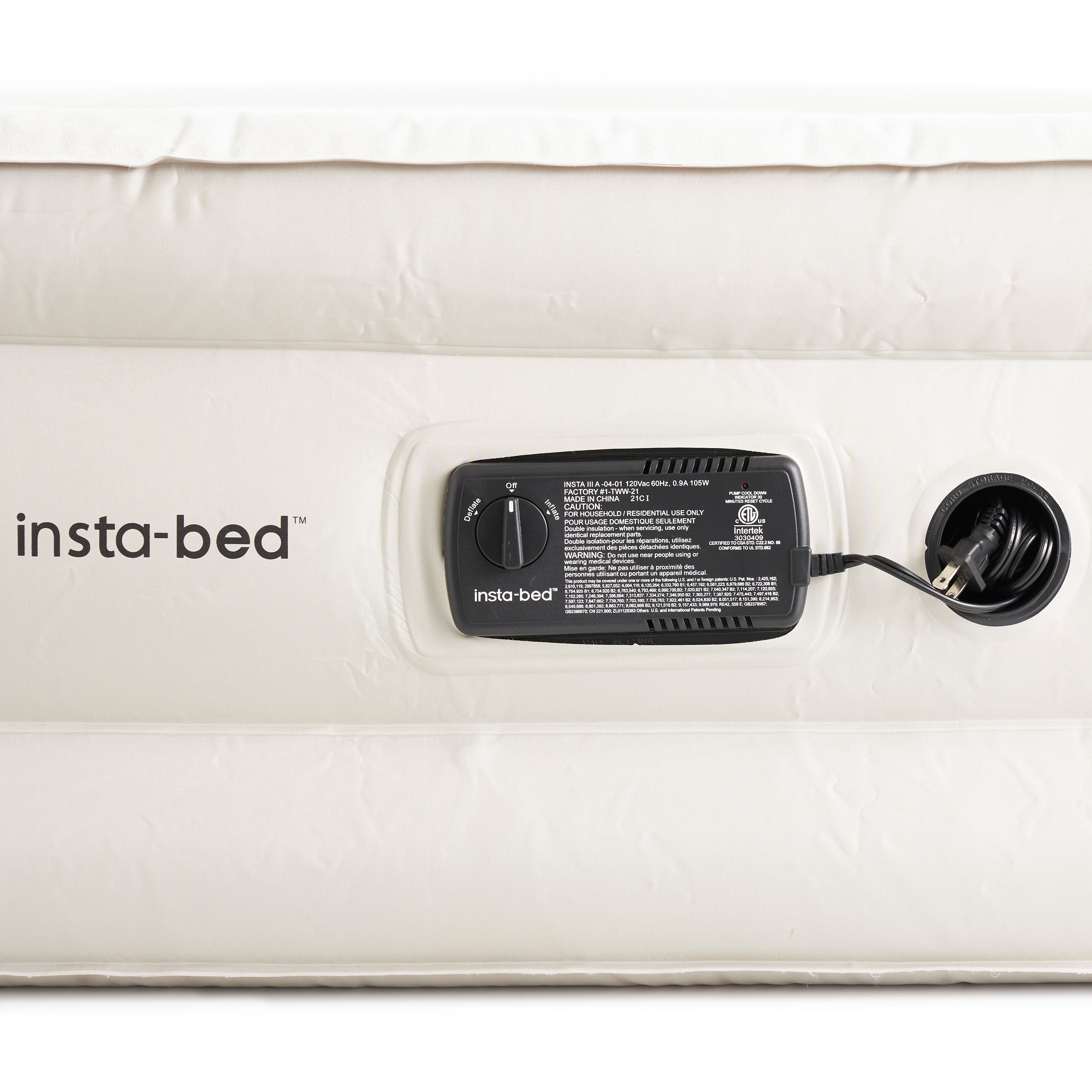 Insta-Bed Raised 18 Inch Queen Air Mattress with NeverFlat Technology & AC Pump - VMInnovations