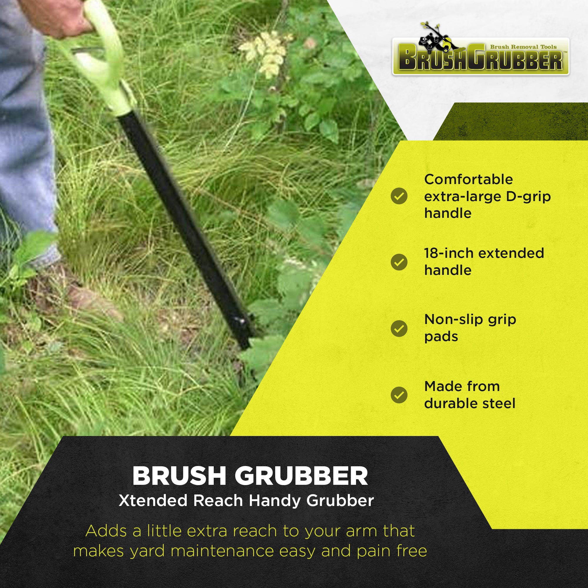 Brush Grubber BG-14 Handy Grubber Xtended Reach Grabber Claw with Non Slip Pads - VMInnovations