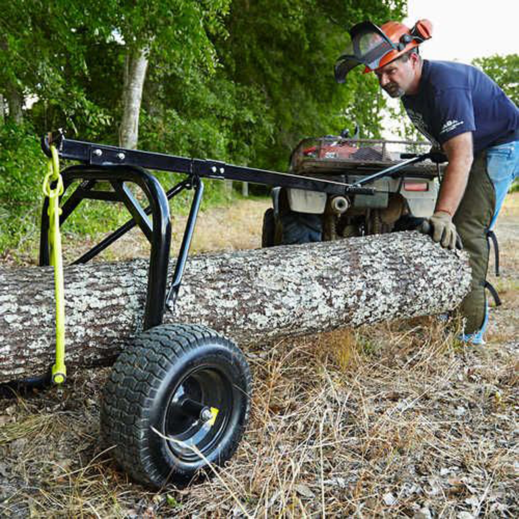 Timber Tuff Steel Log Carrier Dolly, 1000 Pound Capacity with ATV Compatibility