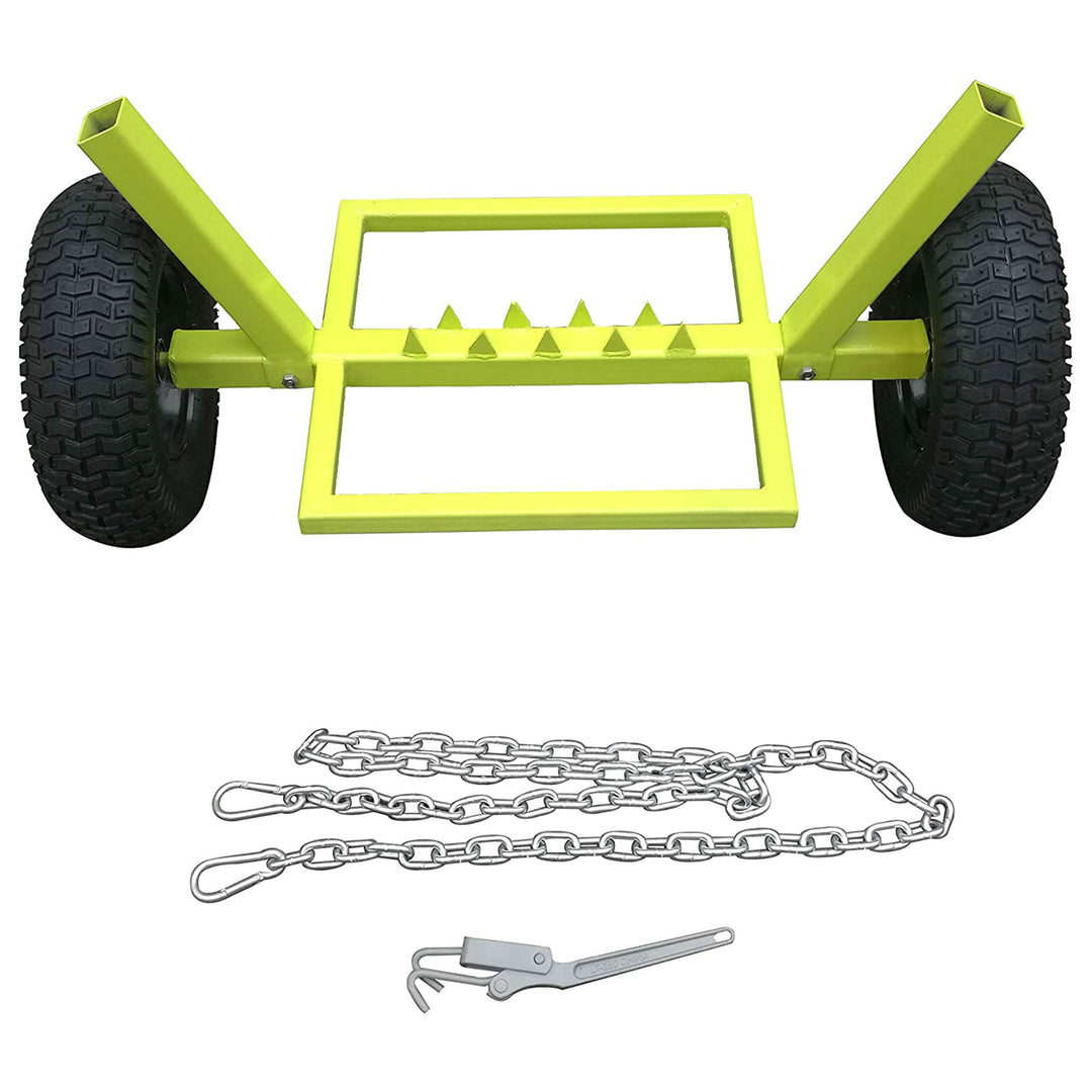 Timber Tuff TMW-83 Heavy Duty Log Dolly with Chain, 1,100 Pound Capacity, Green - VMInnovations