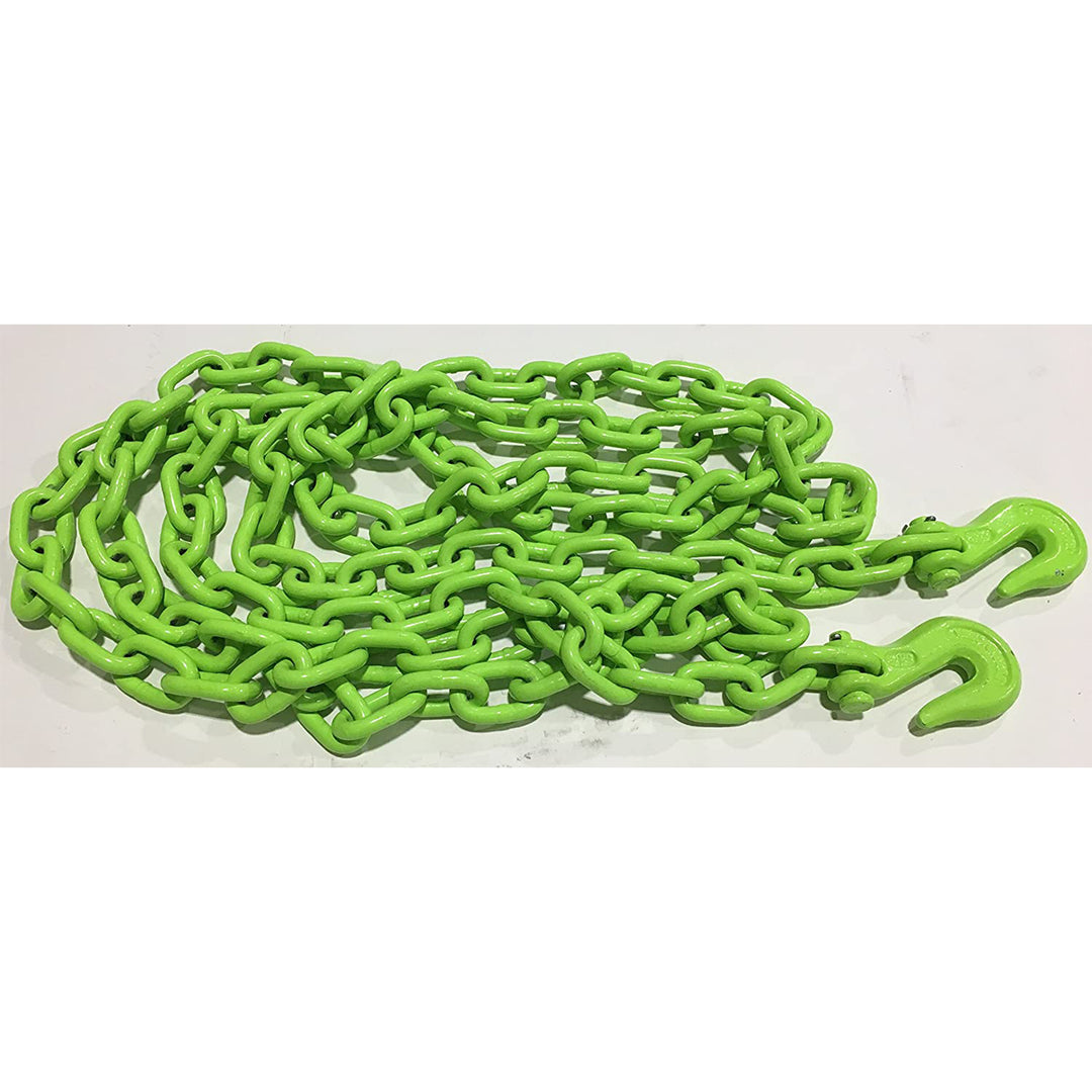 Timber Tuff 5/16 In x 14 Ft Multipurpose Grade 43 Log Chain with Hooks, Green - VMInnovations