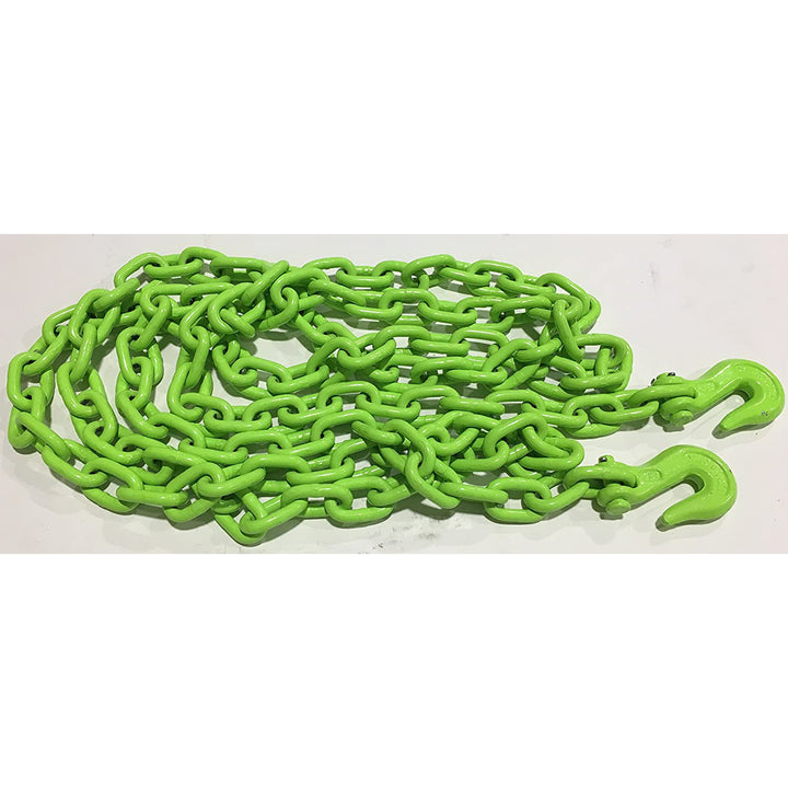 Timber Tuff 5/16 In x 14 Ft Multipurpose Grade 43 Log Chain with Hooks, Green - VMInnovations