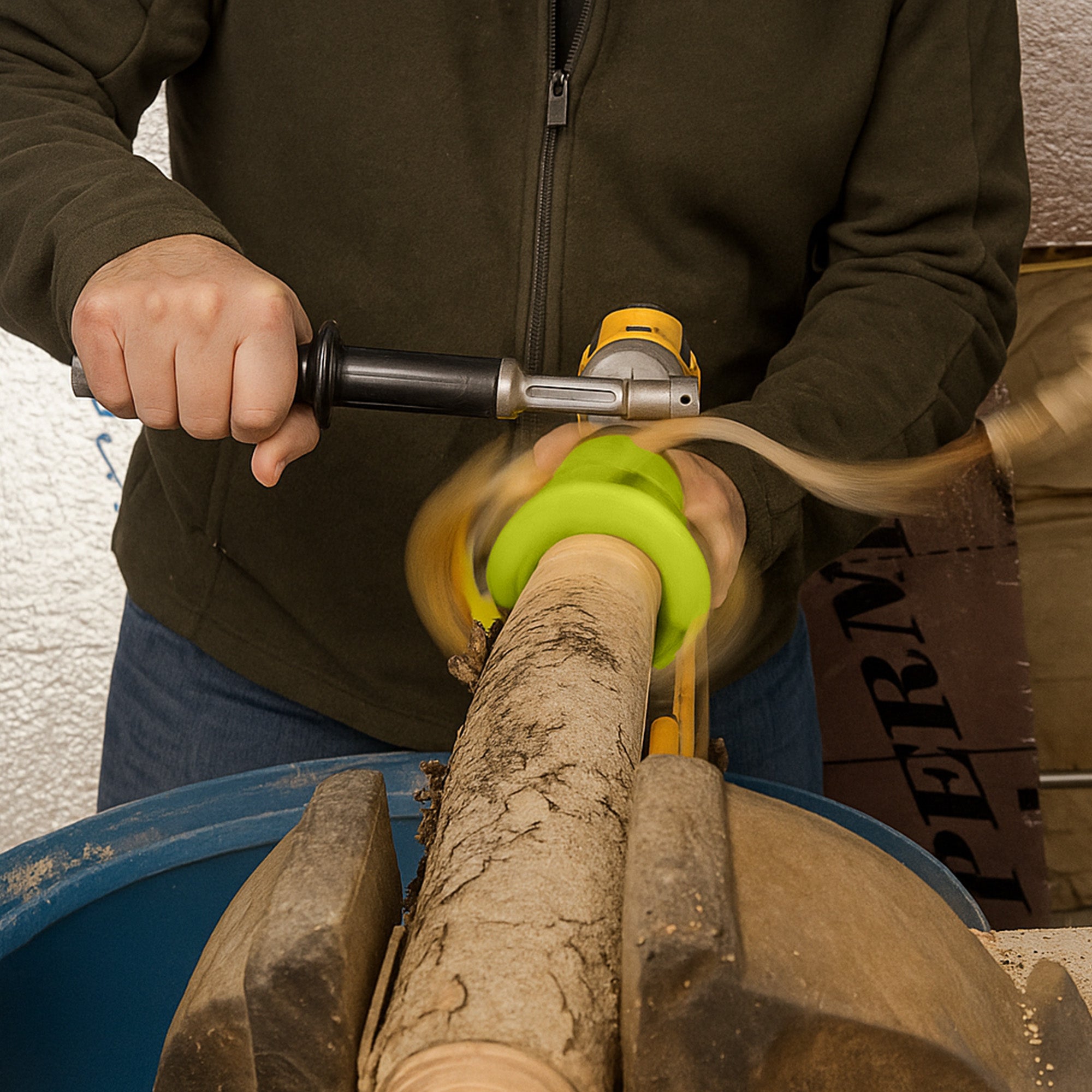 Timber Tuff 3 Piece 1, 1.5, and 2 Inch Tenon Cutter Set with Forstner Bit, Green - VMInnovations