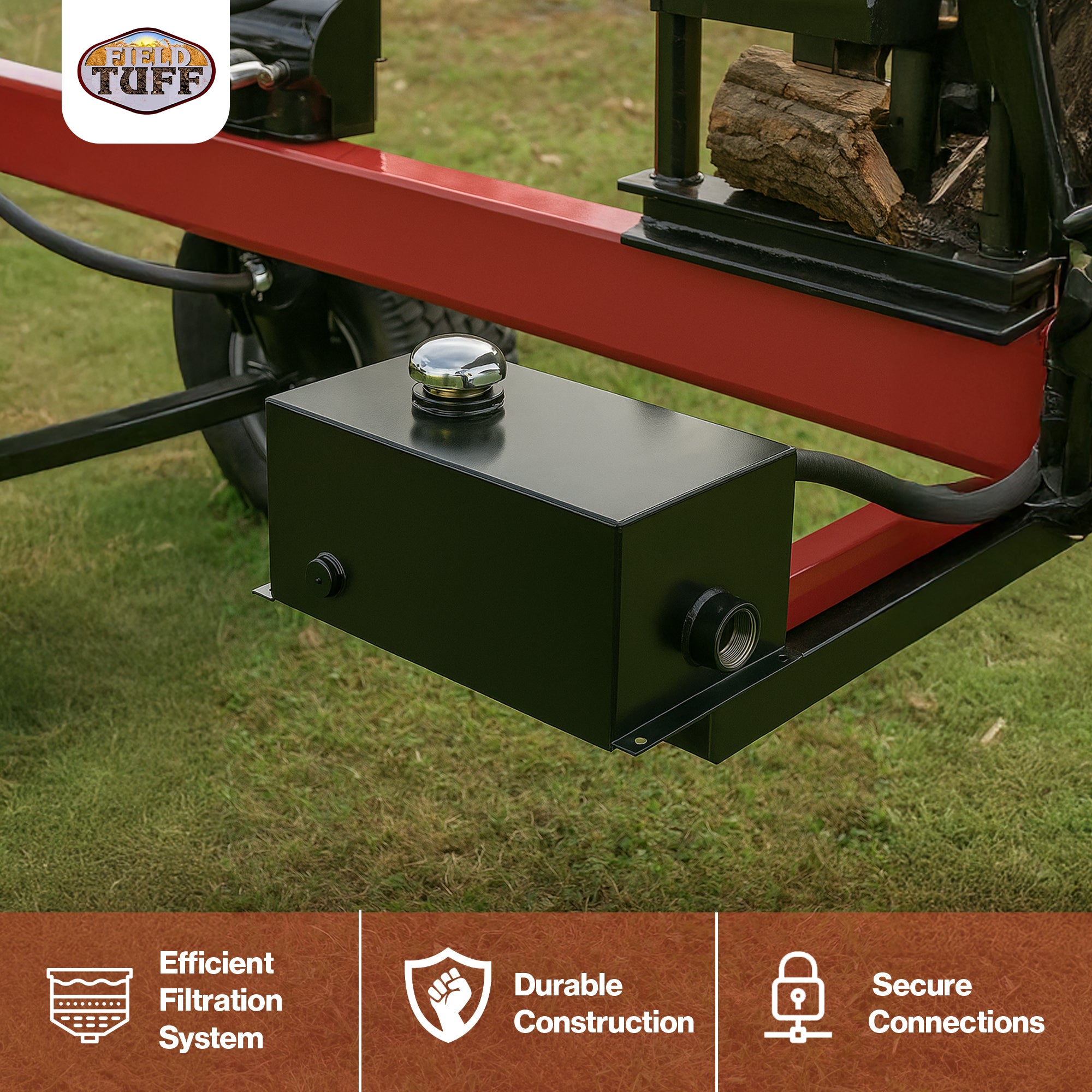 Field Tuff 5 Gal 14 Gauge Steel Hydraulic Reservoir Tank, Black, FTF-05GOR(Used)