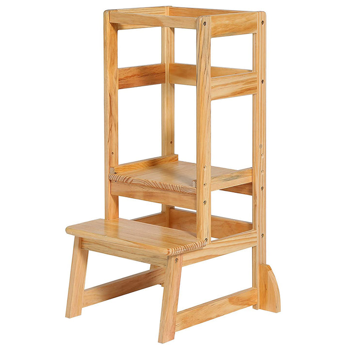 SDADI LT05N Mother's Helper Adjustable Height Kids Kitchen Step Stool, Natural - VMInnovations
