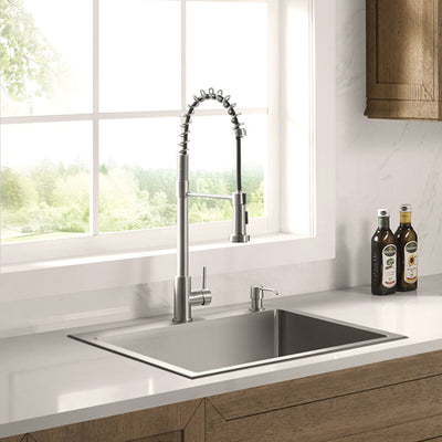 Serene Valley Stainless Steel Dual Mount Kitchen Sink with Rear Drain and Grids