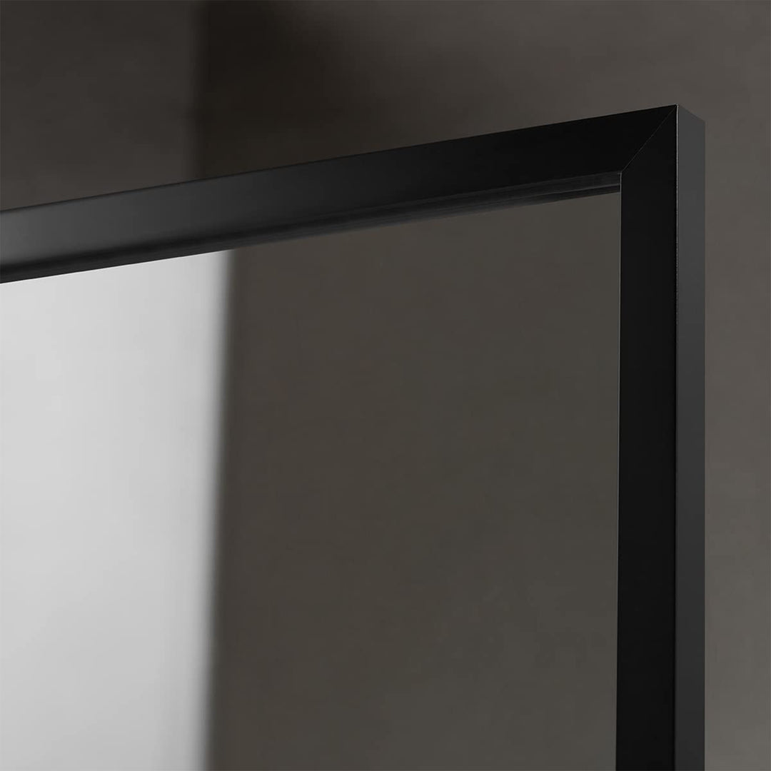 Serene Valley 34 x 72 Inch Tempered Glass Stand Alone Shower Screen, Matte Black - VMInnovations