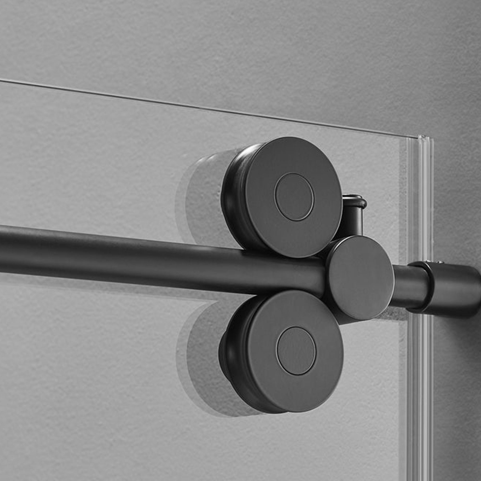 Serene Valley 60 x 74 Inch Square Rail Frameless Sliding Shower Door, Black