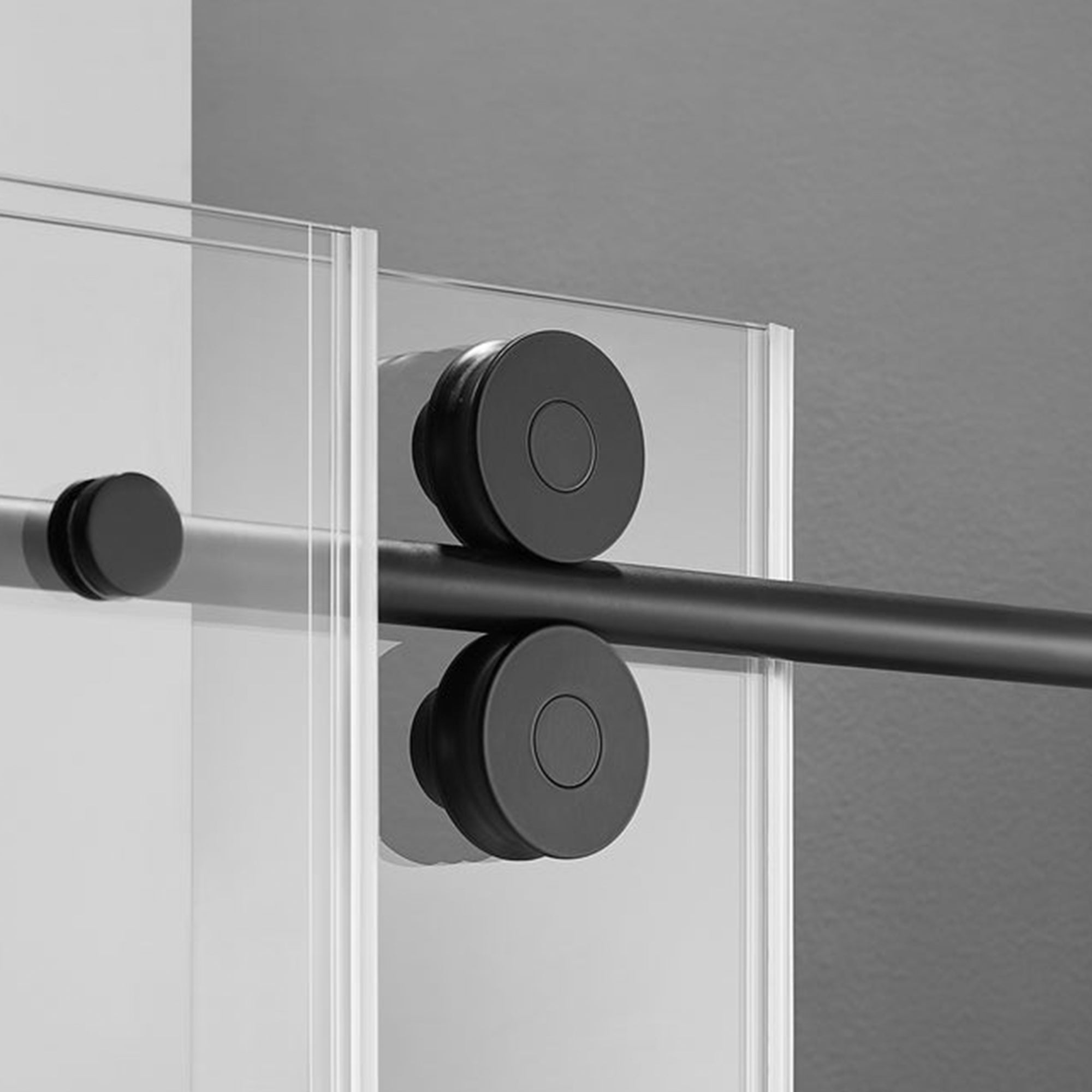 Serene Valley 60 x 74 Inch Square Rail Frameless Sliding Shower Door, Black