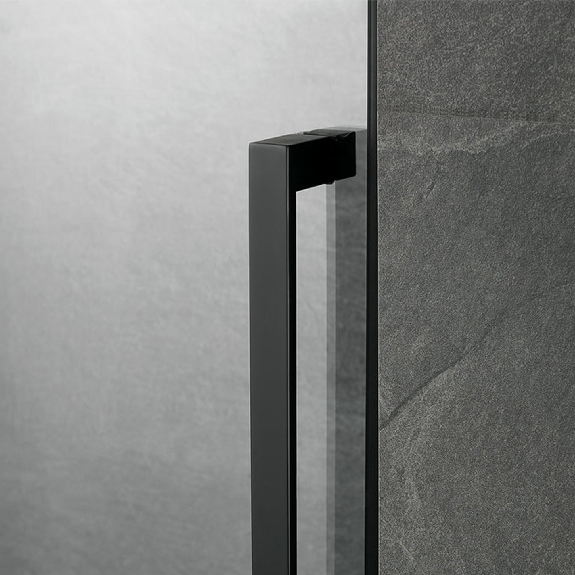 Serene Valley 56 x 74 Inch Square Rail Frameless Sliding Shower Door, Black