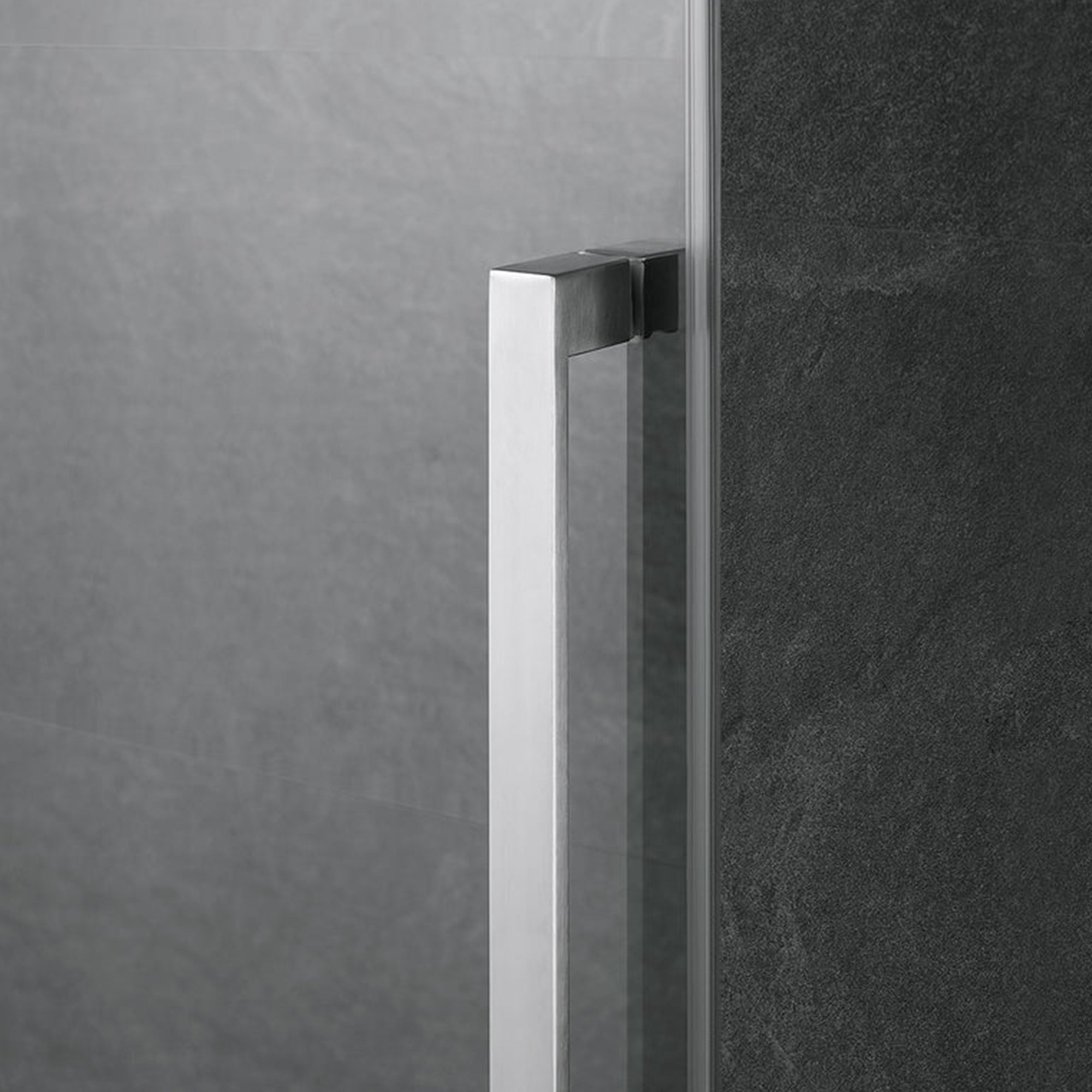 Serene Valley 60 x 74 Inch Square Rail Frameless Sliding Shower Door, Nickel