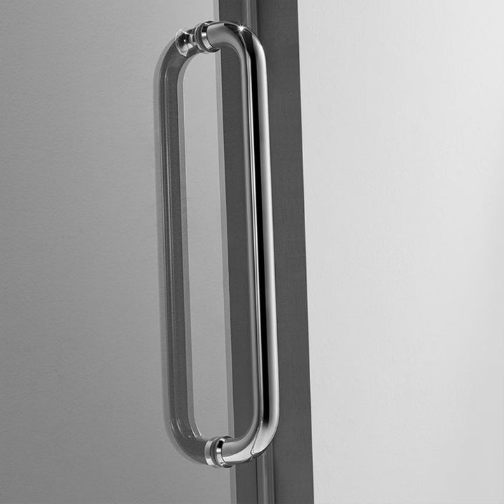 Serene Valley 60 x 66 Inch Square Rail Frameless Sliding Shower Door, Chrome - VMInnovations