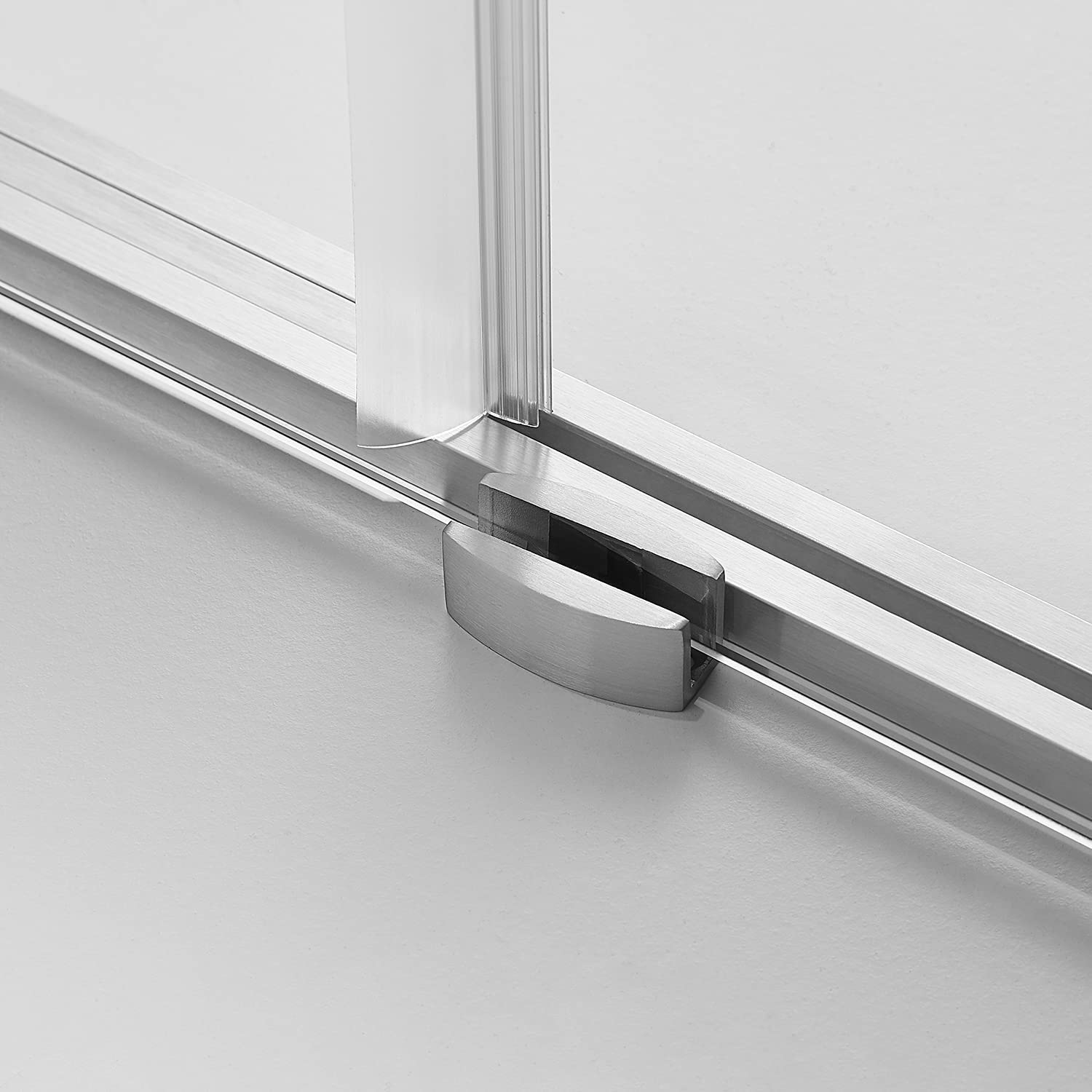 Serene Valley 60 x 66" Big Roller Frameless Sliding Shower Door, Brushed Nickel - VMInnovations